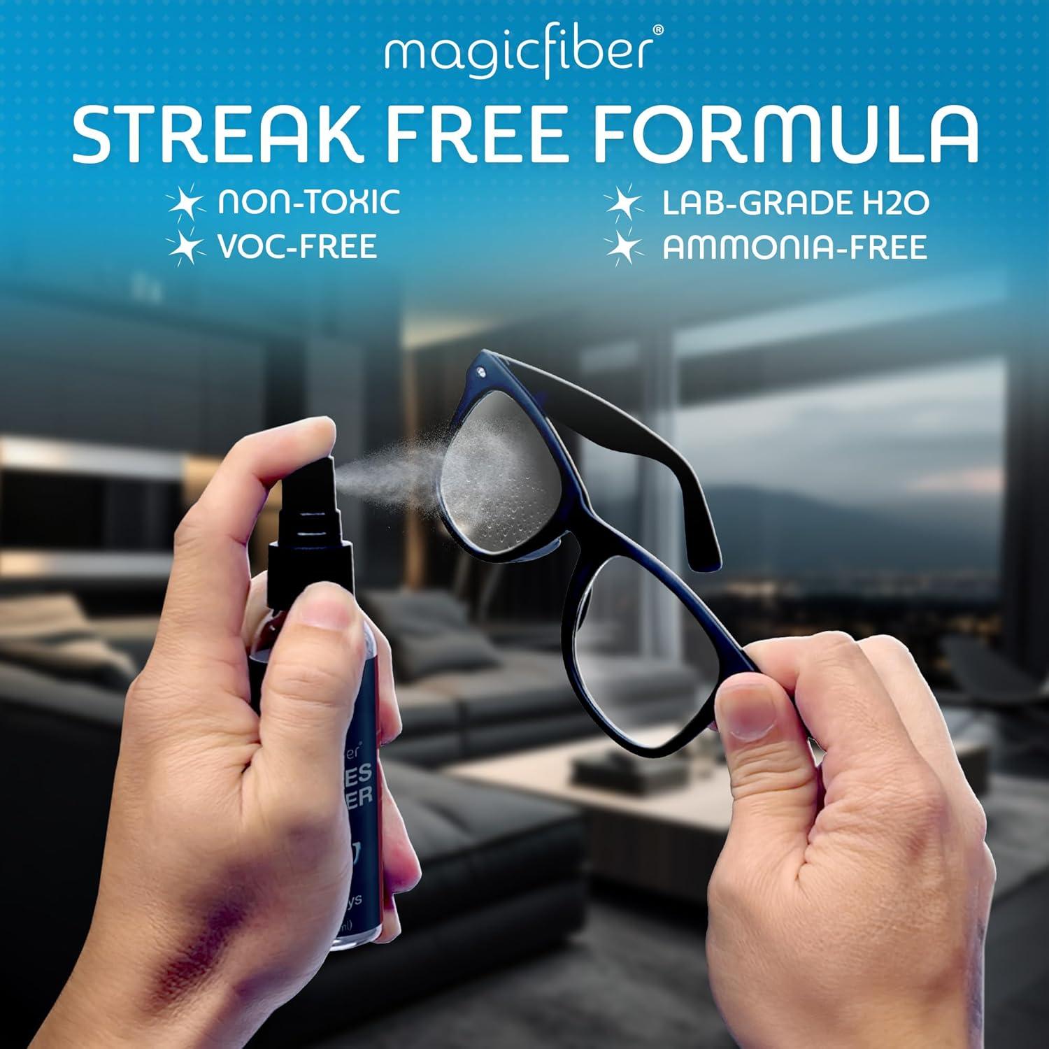 Kit Limpiador de Gafas MagicFiber - 2 Aerosoles + 2 Paños