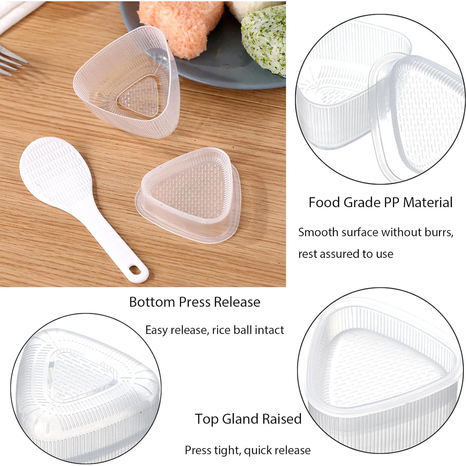 Kit de Moldes para Bolas de Arroz Ncozwo 8 Pcs - Triángulo, Corazón, Flor