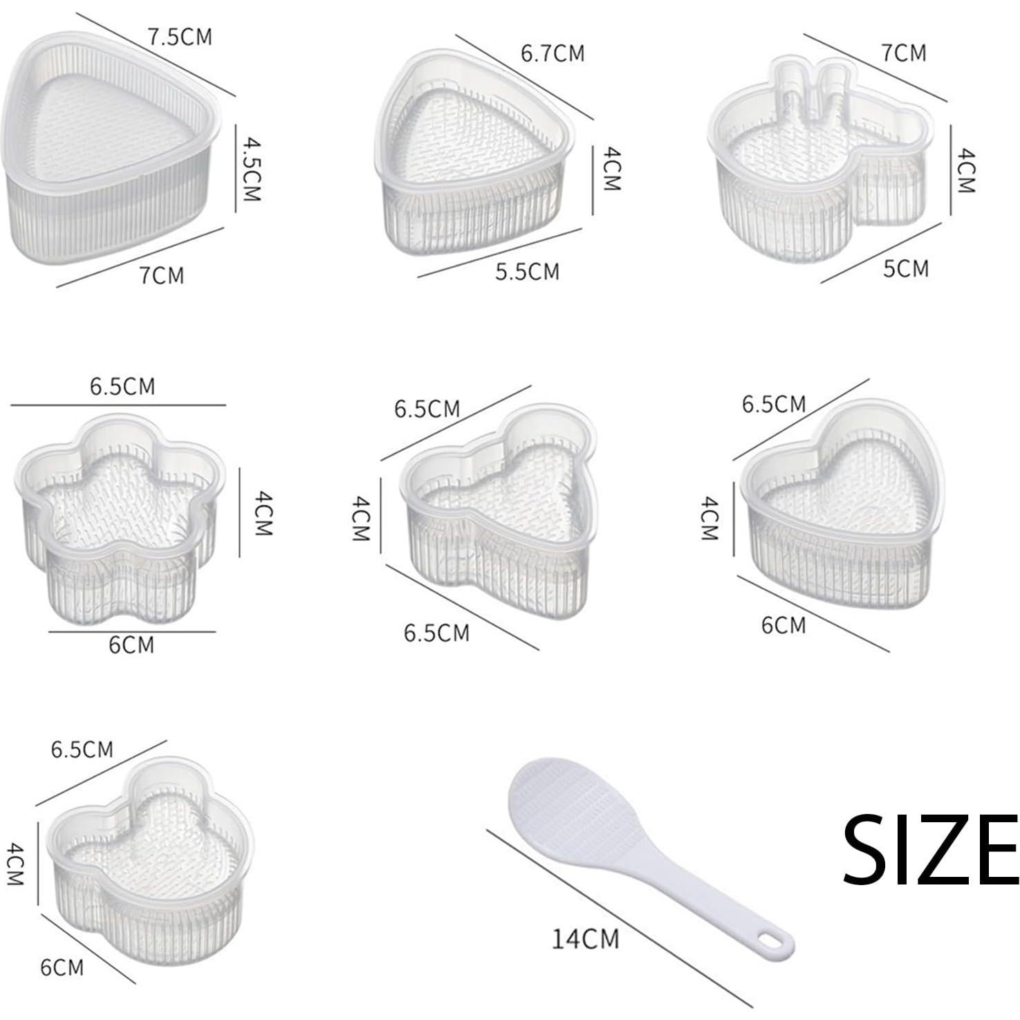 Kit de Moldes para Bolas de Arroz Ncozwo 8 Pcs - Triángulo, Corazón, Flor