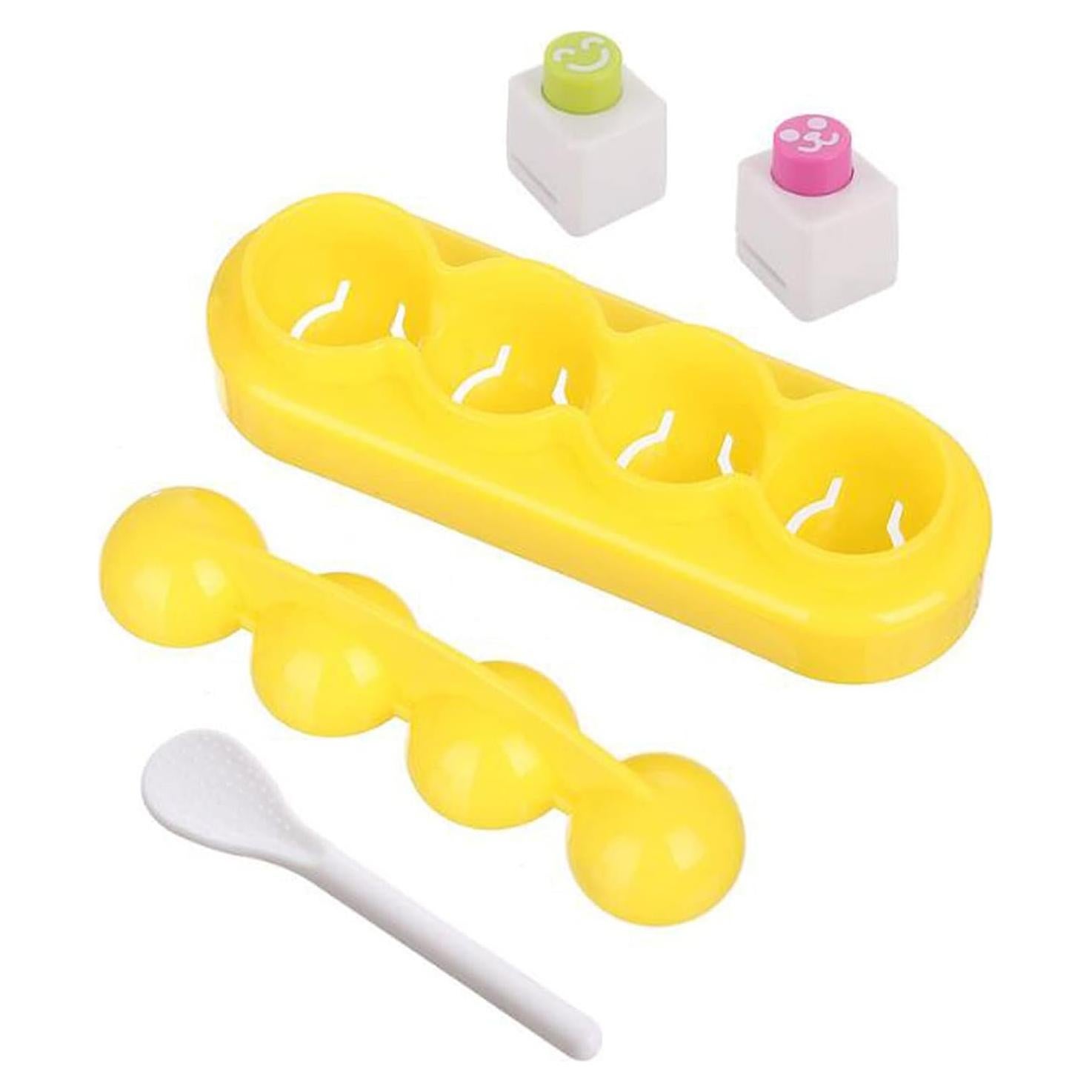 Molde para Bolas de Arroz 4 Pcs Halloluck DIY Amarillo