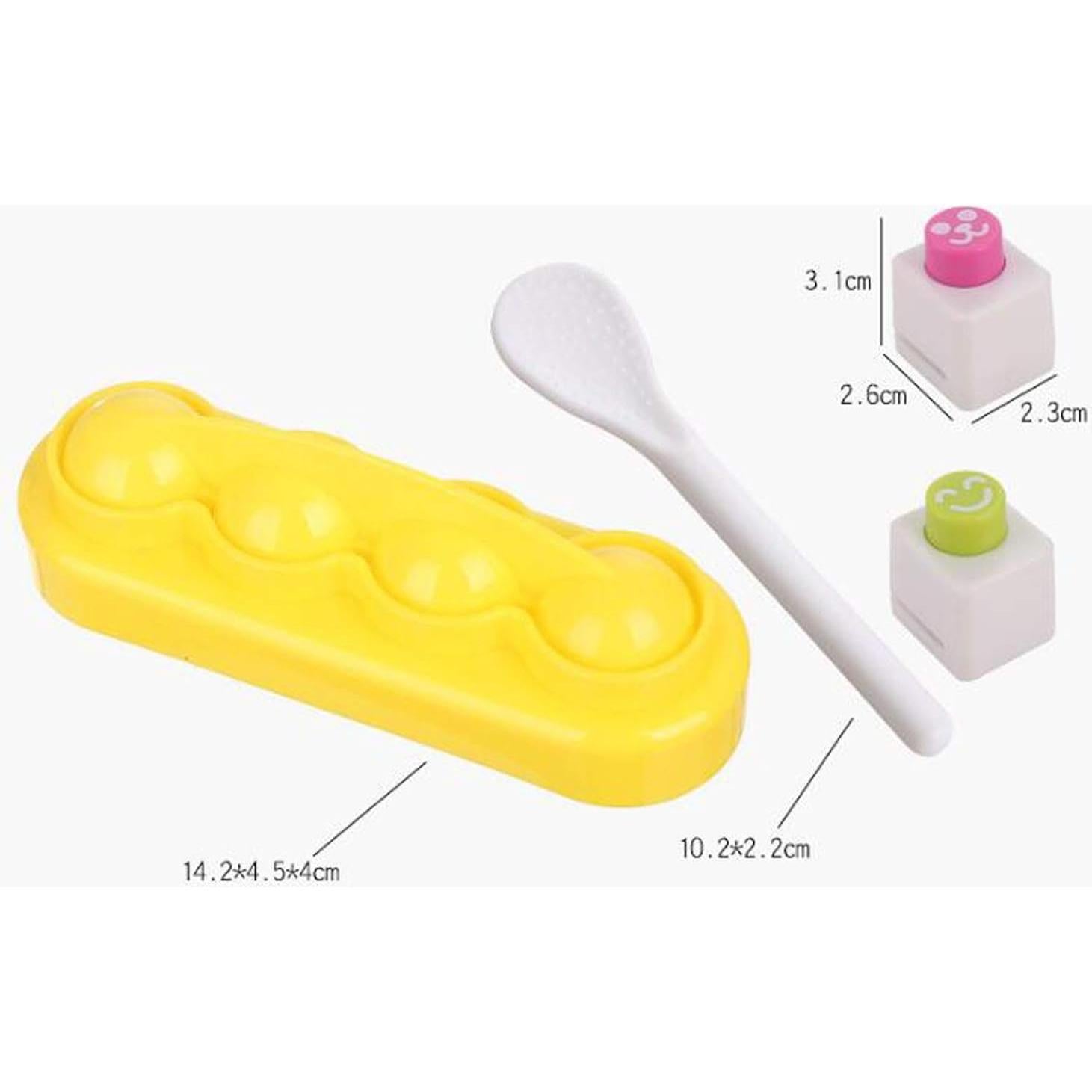 Molde para Bolas de Arroz 4 Pcs Halloluck DIY Amarillo