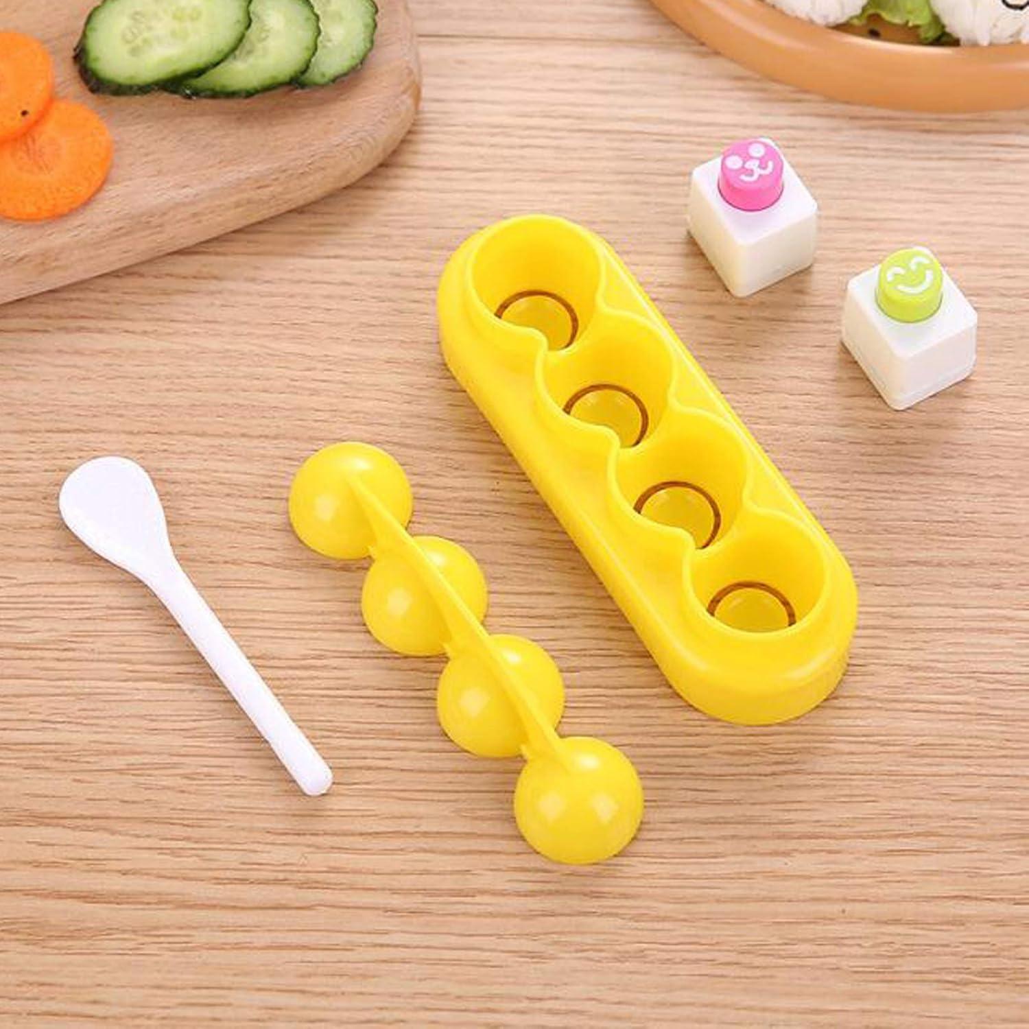 Molde para Bolas de Arroz 4 Pcs Halloluck DIY Amarillo