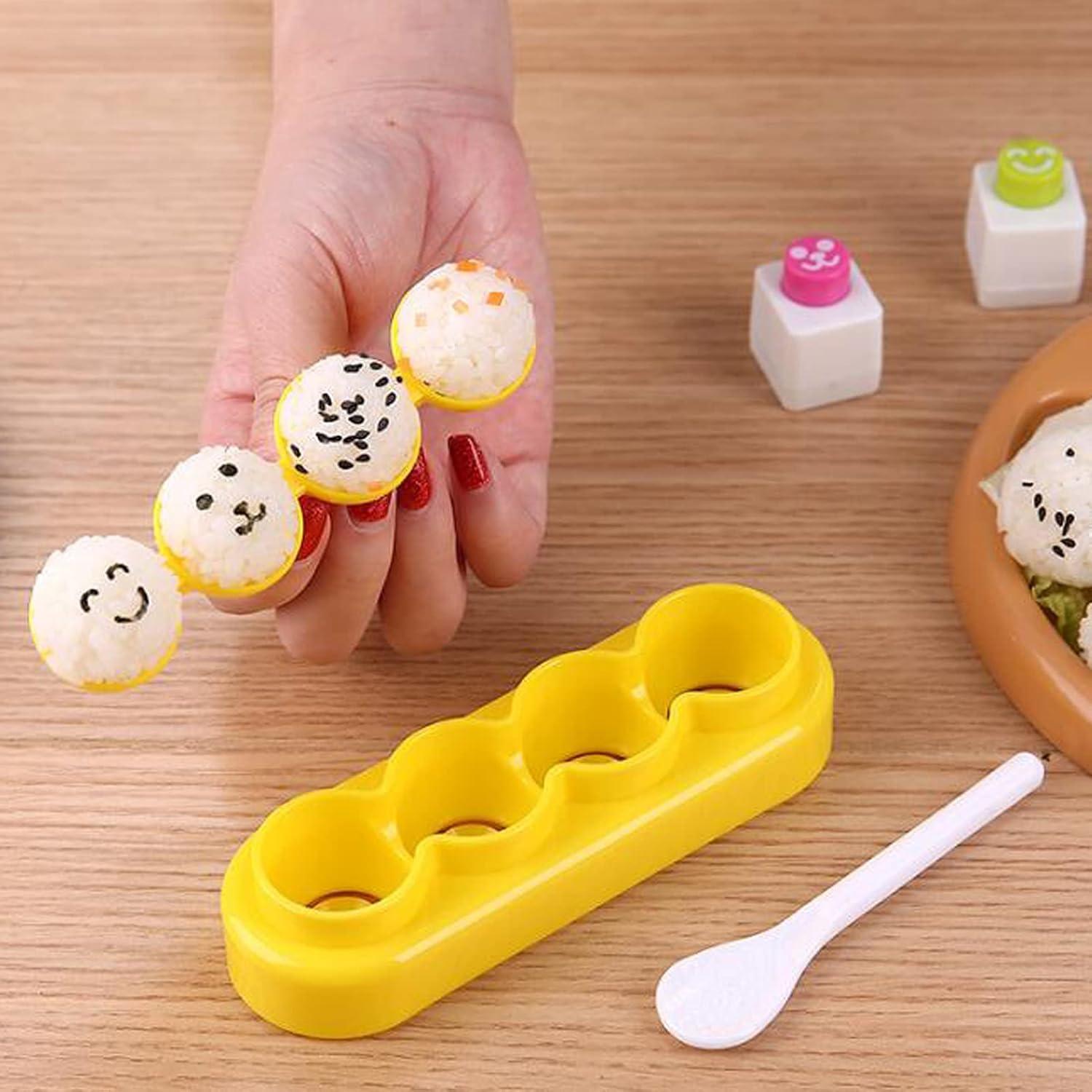 Molde para Bolas de Arroz 4 Pcs Halloluck DIY Amarillo