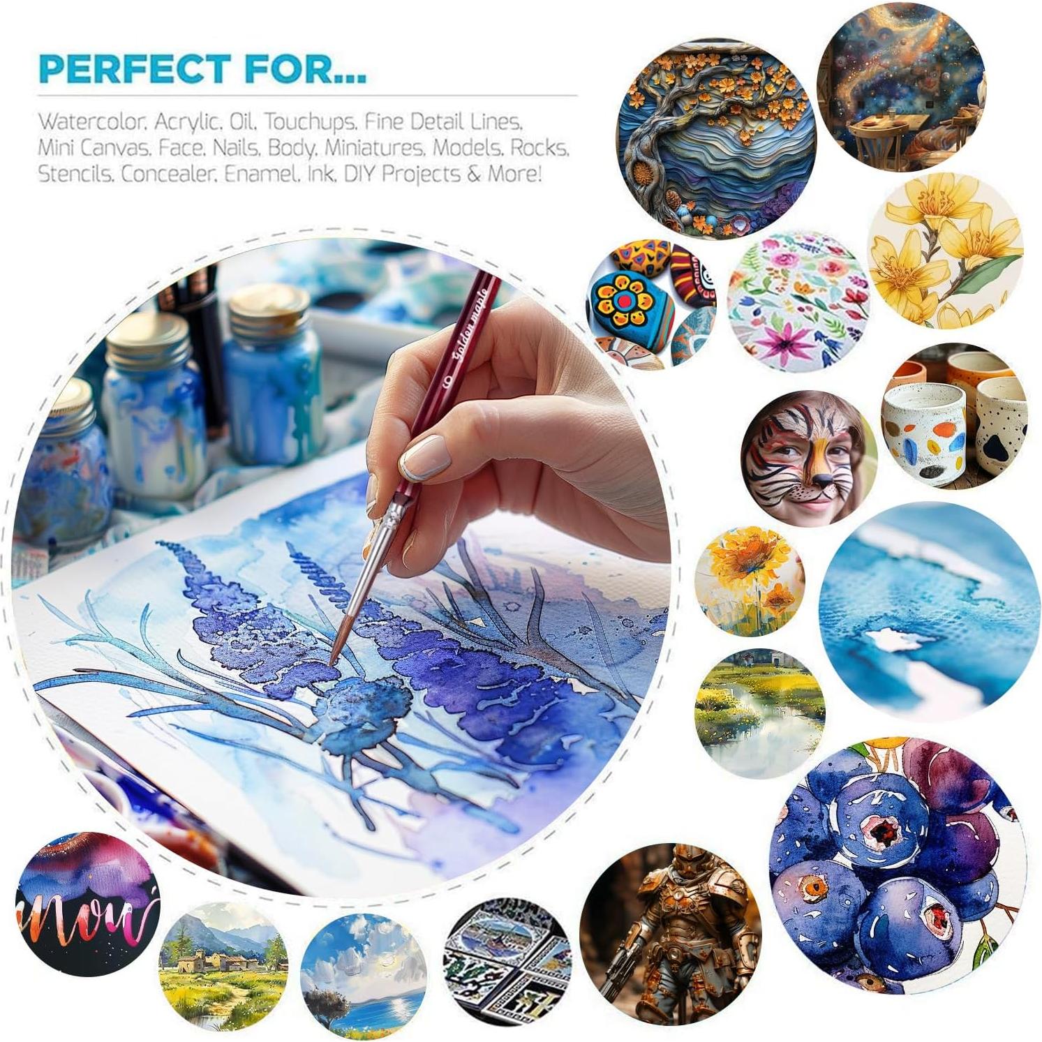 Juego de Pinceles de Sable Golden Maple - 6 Piezas para Pintura