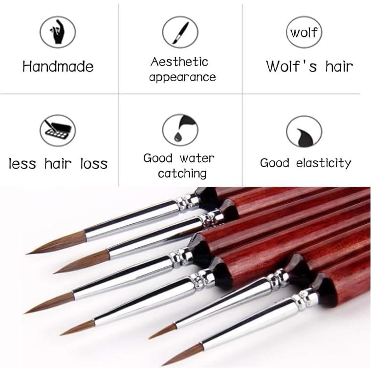 Juego de Pinceles de Sable Golden Maple - 6 Piezas para Pintura