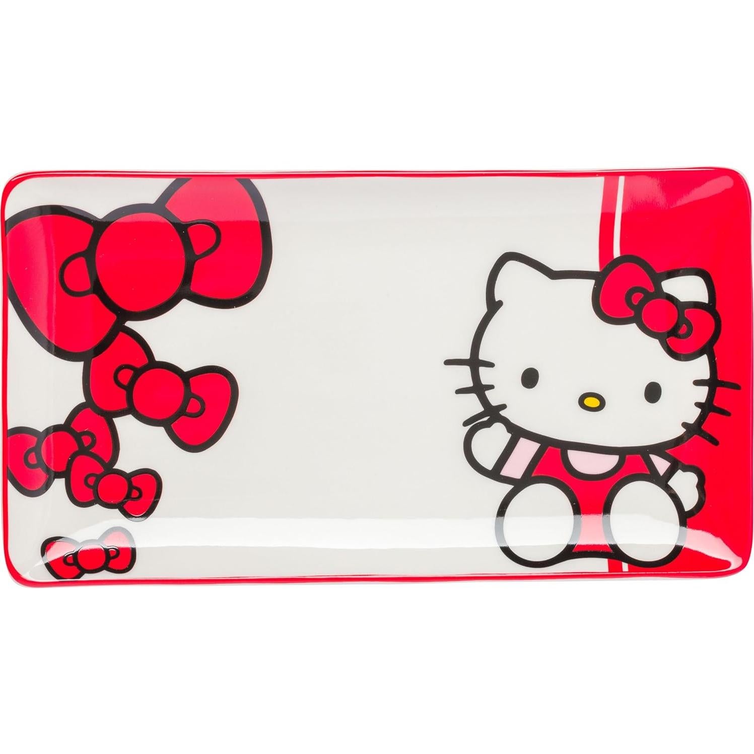 Juego de Sushi Cerámica Hello Kitty 3 Piezas Rojo Blanco