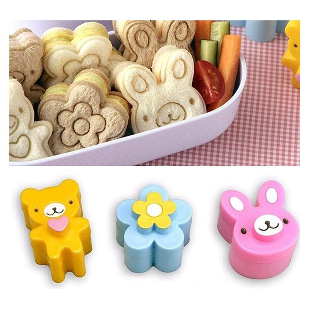 Molde de Onigiri Julyupoli 3D Oso, Flor y Conejo