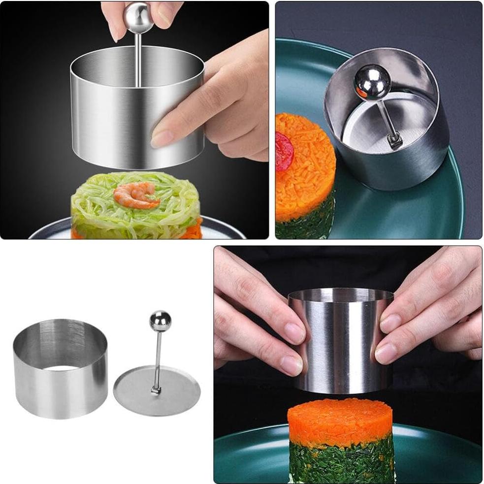 Molde de Onigiri Garneck Acero Inoxidable 8.5x8cm Plata