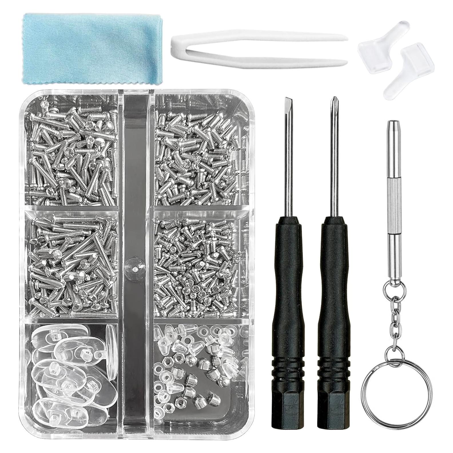 Kit de Reparación de Gafas PTSLKHN con 15 Tornillos y Herramientas