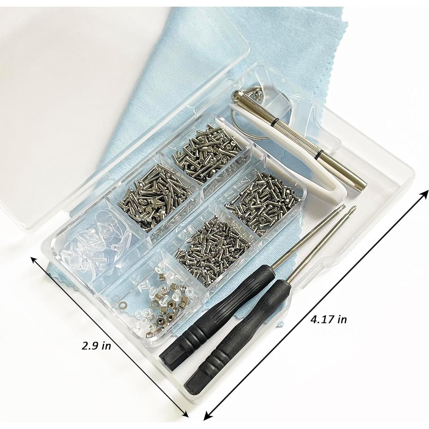 Kit de Reparación de Gafas PTSLKHN con 15 Tornillos y Herramientas