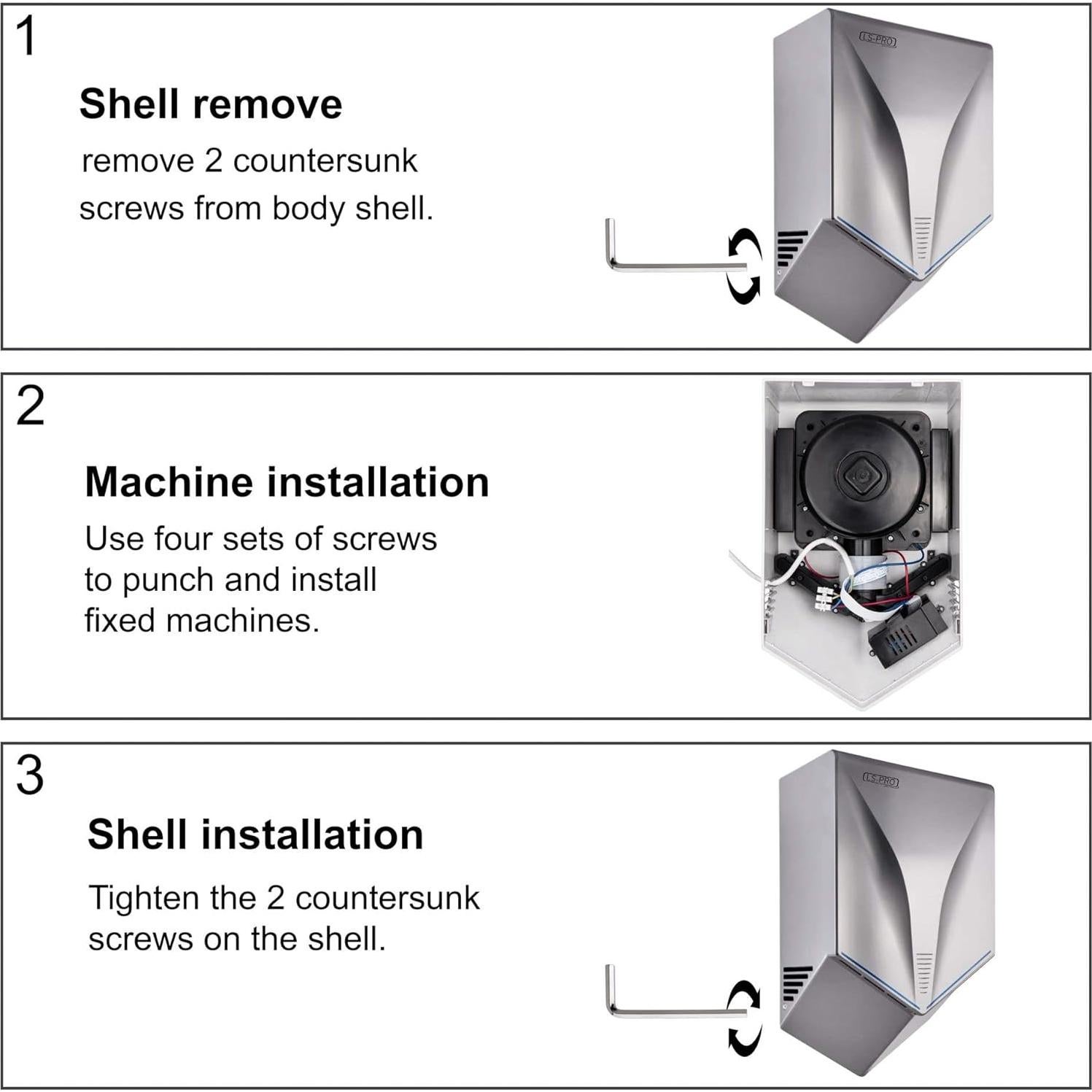 Secador de Manos Automático LS-PRO 1000W Aire Caliente 7s