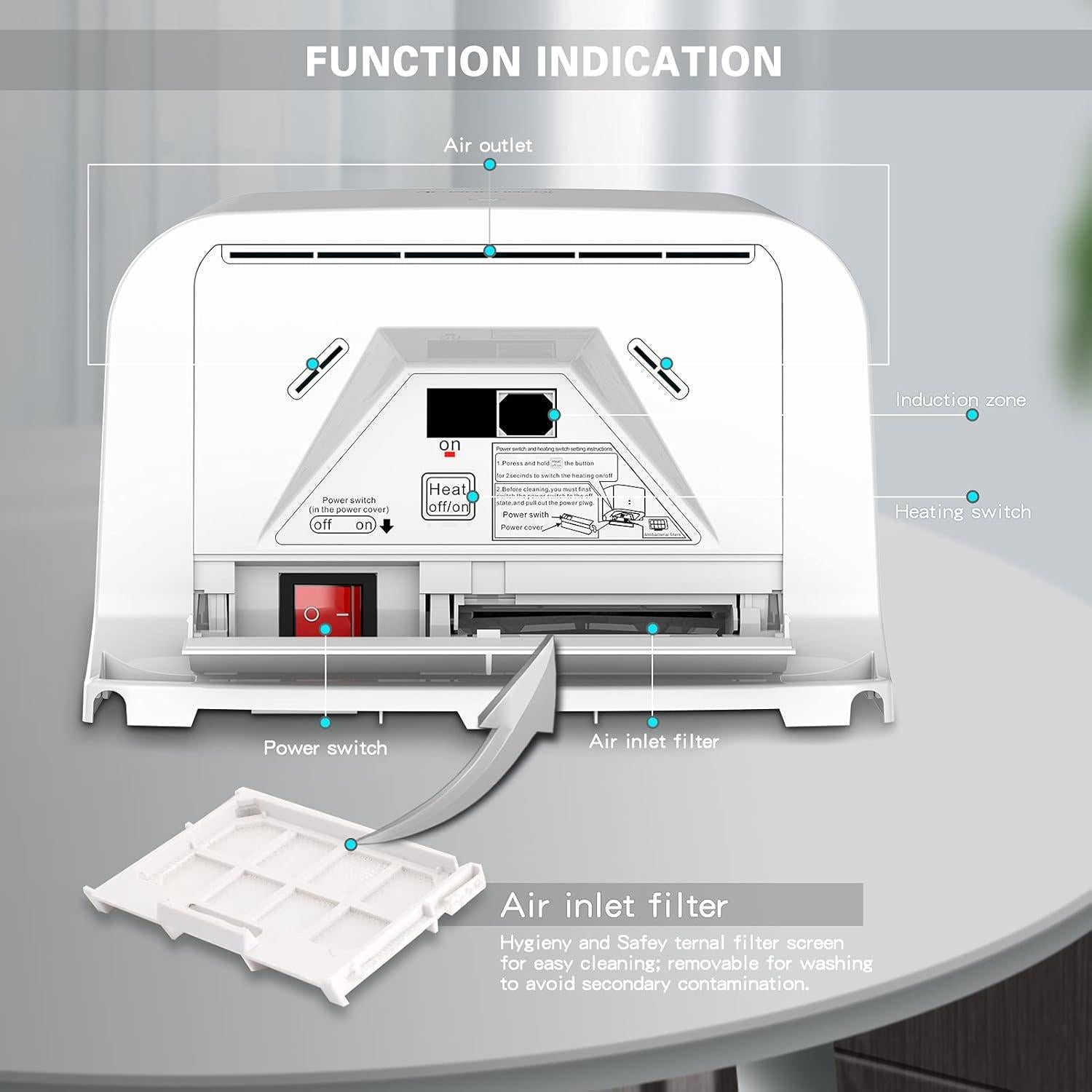 Secador de Manos Automático Modunful M-2008S1-W 1200W