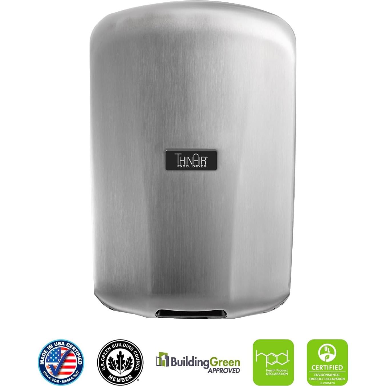 Secador de manos automático Excel Dryer TA-SB, acero inoxidable