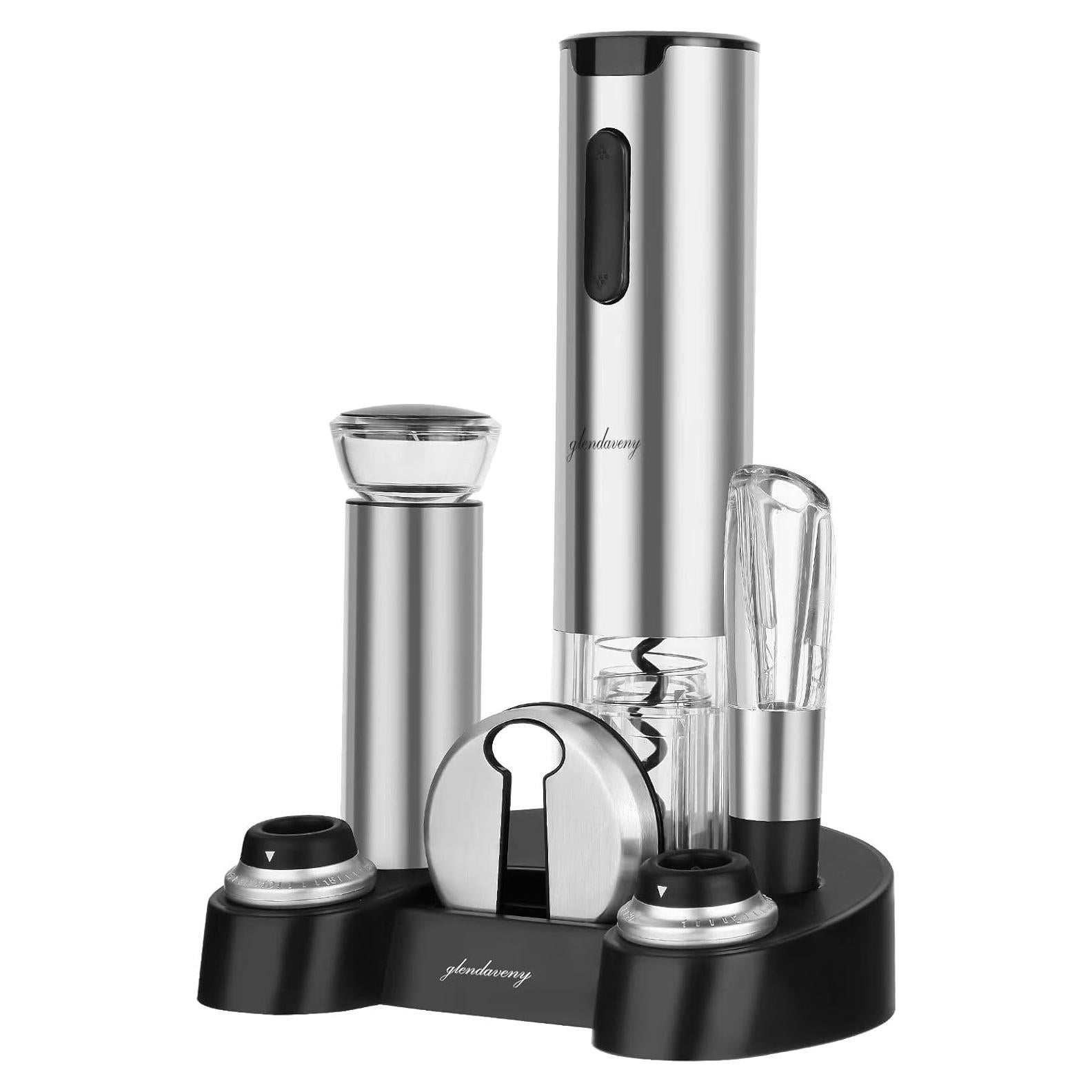 Juego de Abridor de Vino Eléctrico Glendaveny 7 en 1 Plateado