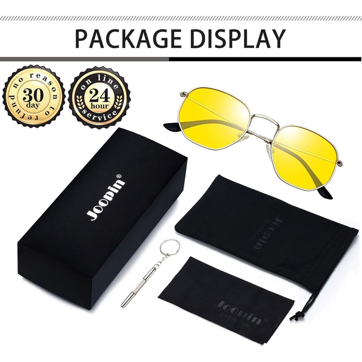 Gafas de sol Joopin E3447 doradas con lentes amarillas UV400