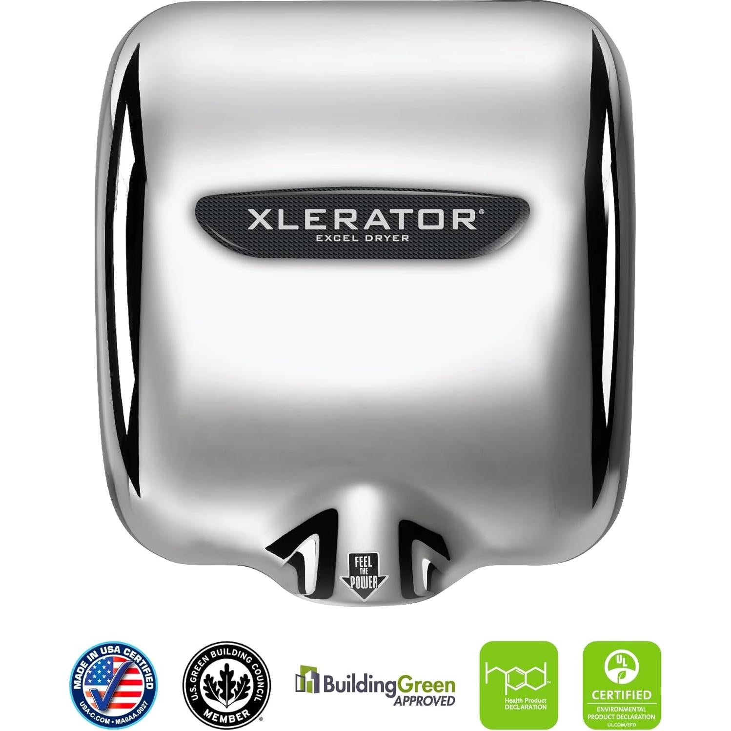 Secador de Manos Excel Dryer XL-CVX Cromo Alta Velocidad 7.3 kg