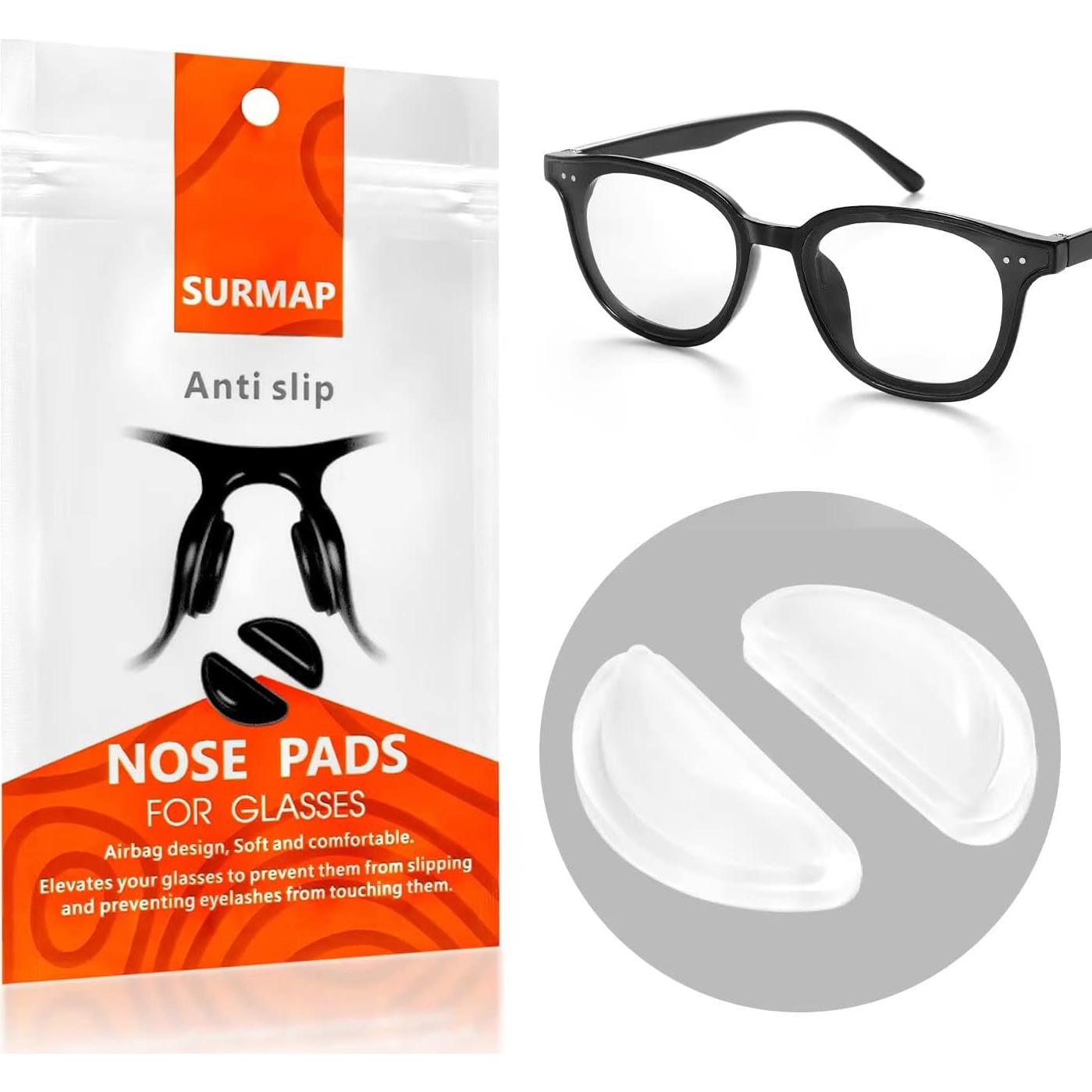 Almohadillas para Gafas SURMAP 10 Pares Silicona Transparente