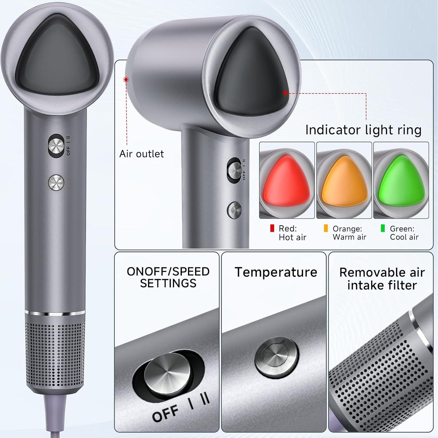 Secador de Pelo Profesional YSATERY 160000 RPM Iónico Portátil