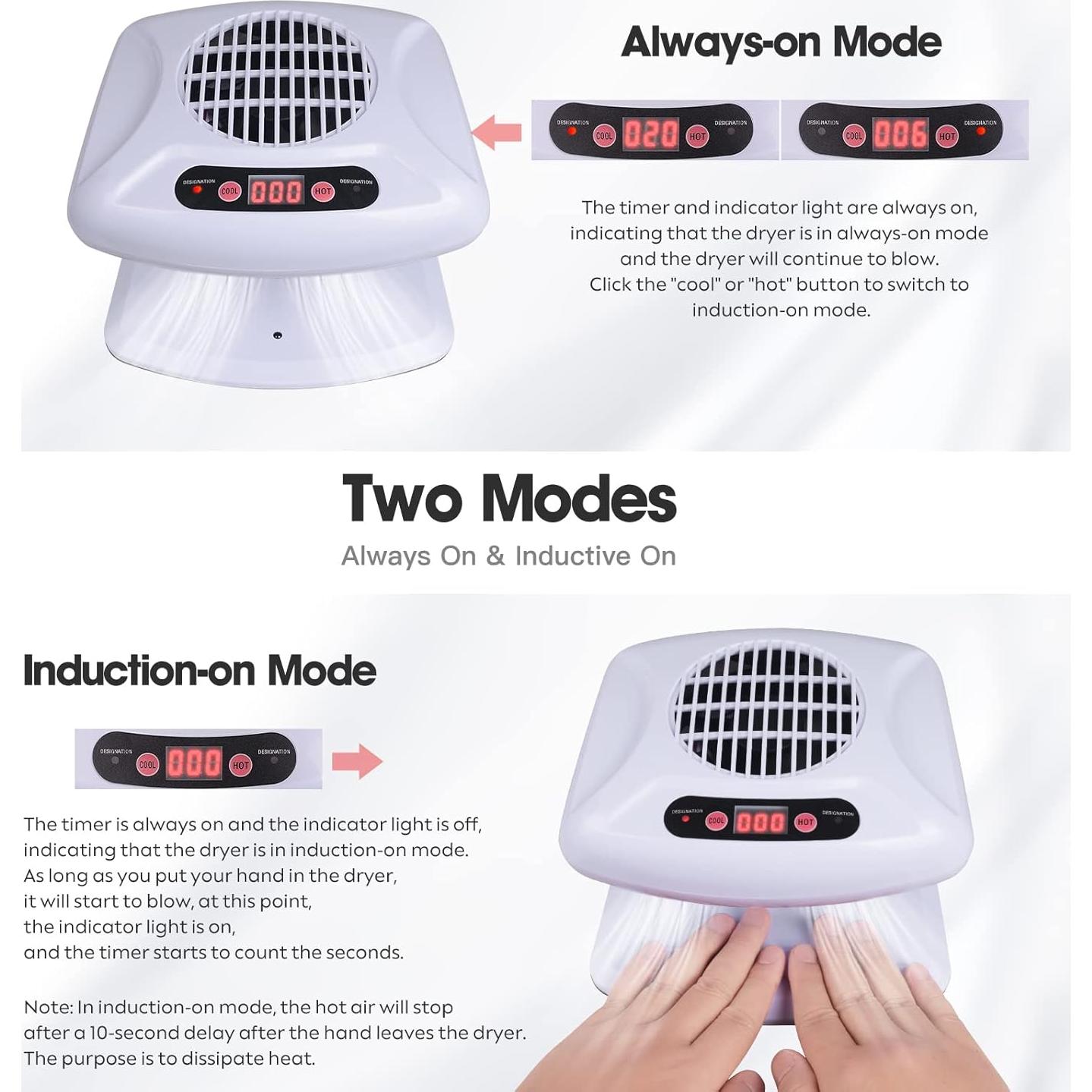 Secador de Uñas Gegong 300W con Sensor Automático - Azul Claro