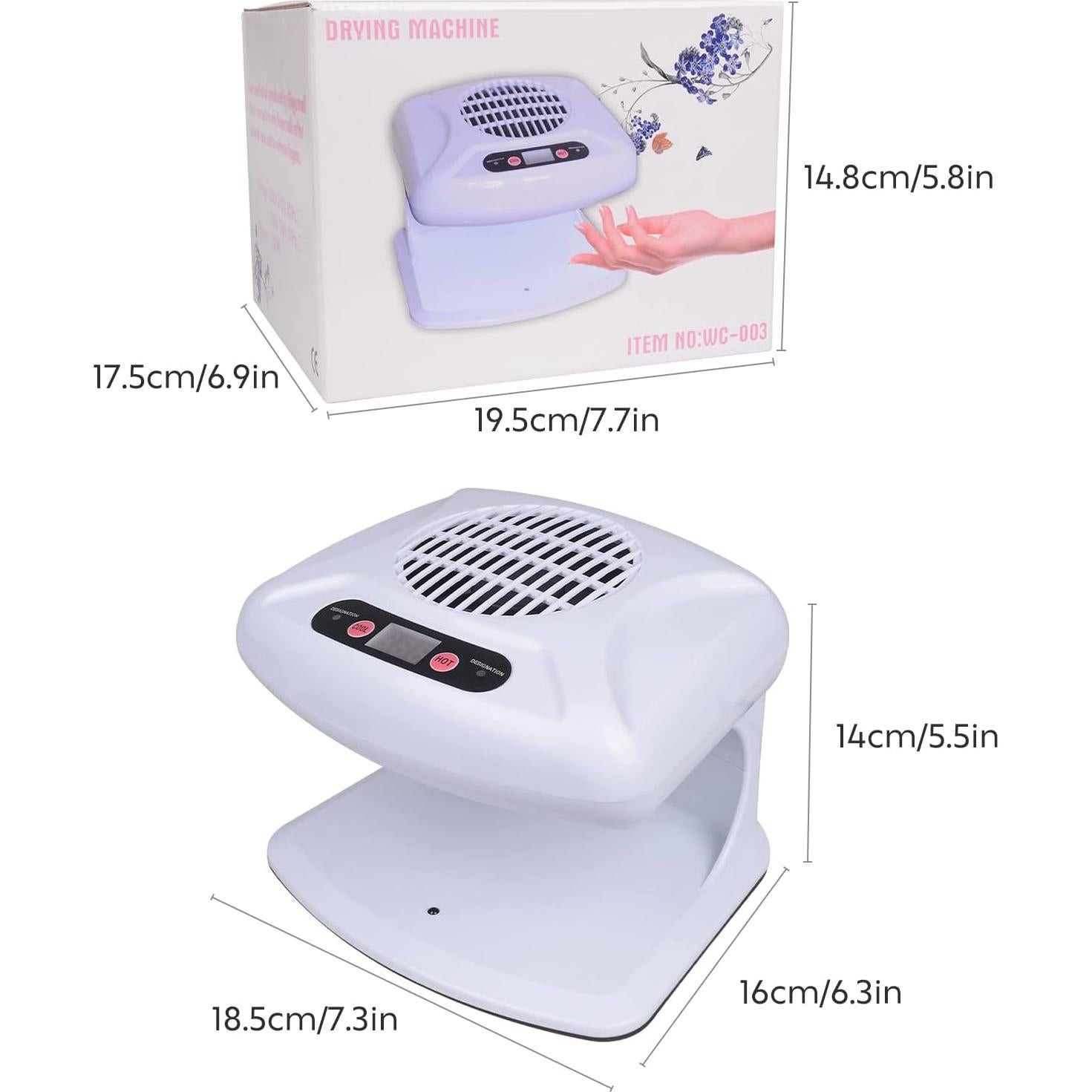 Secador de Uñas Gegong 300W con Sensor Automático - Azul Claro