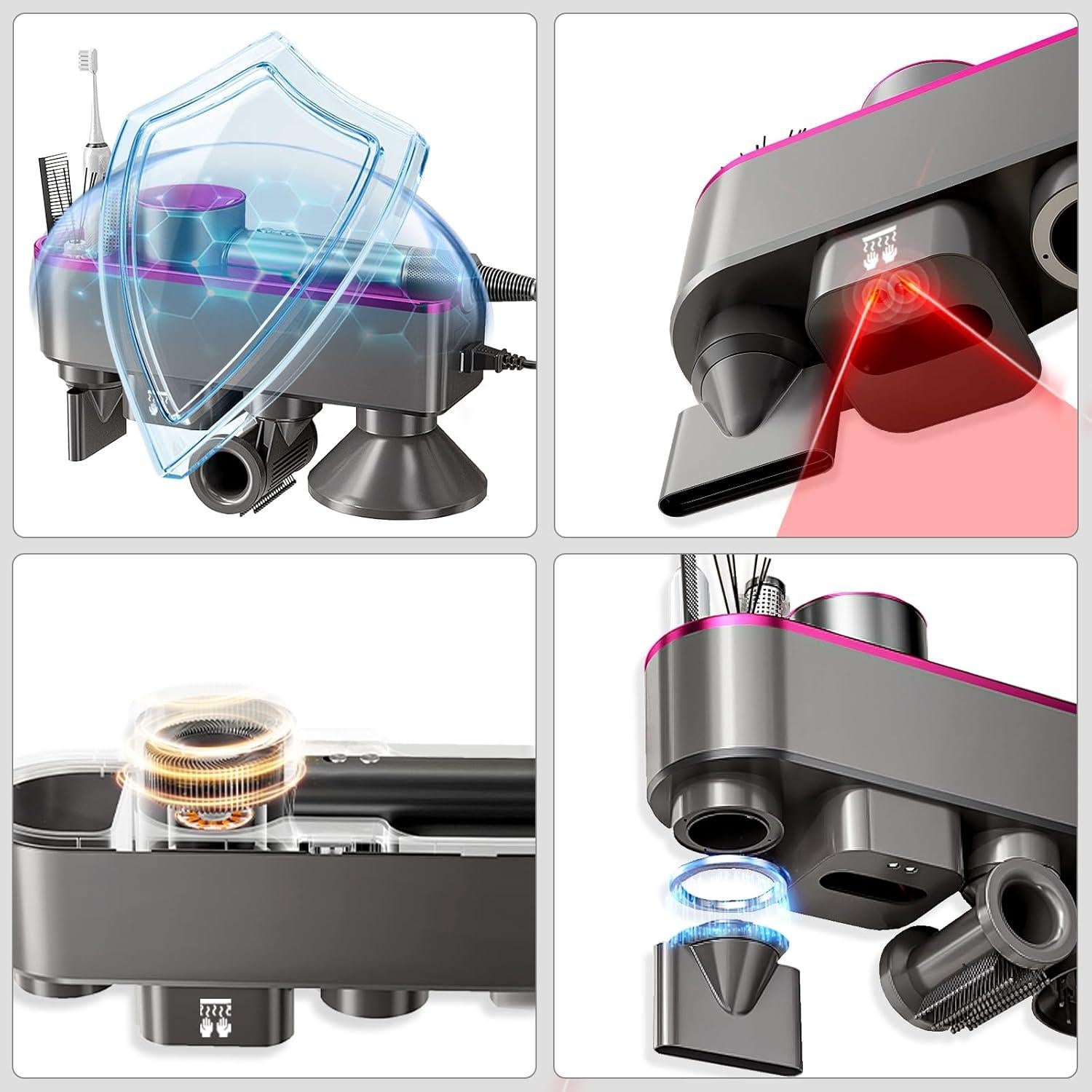 Soporte para Secador de Pelo NUERPO sin Perforar - Violeta