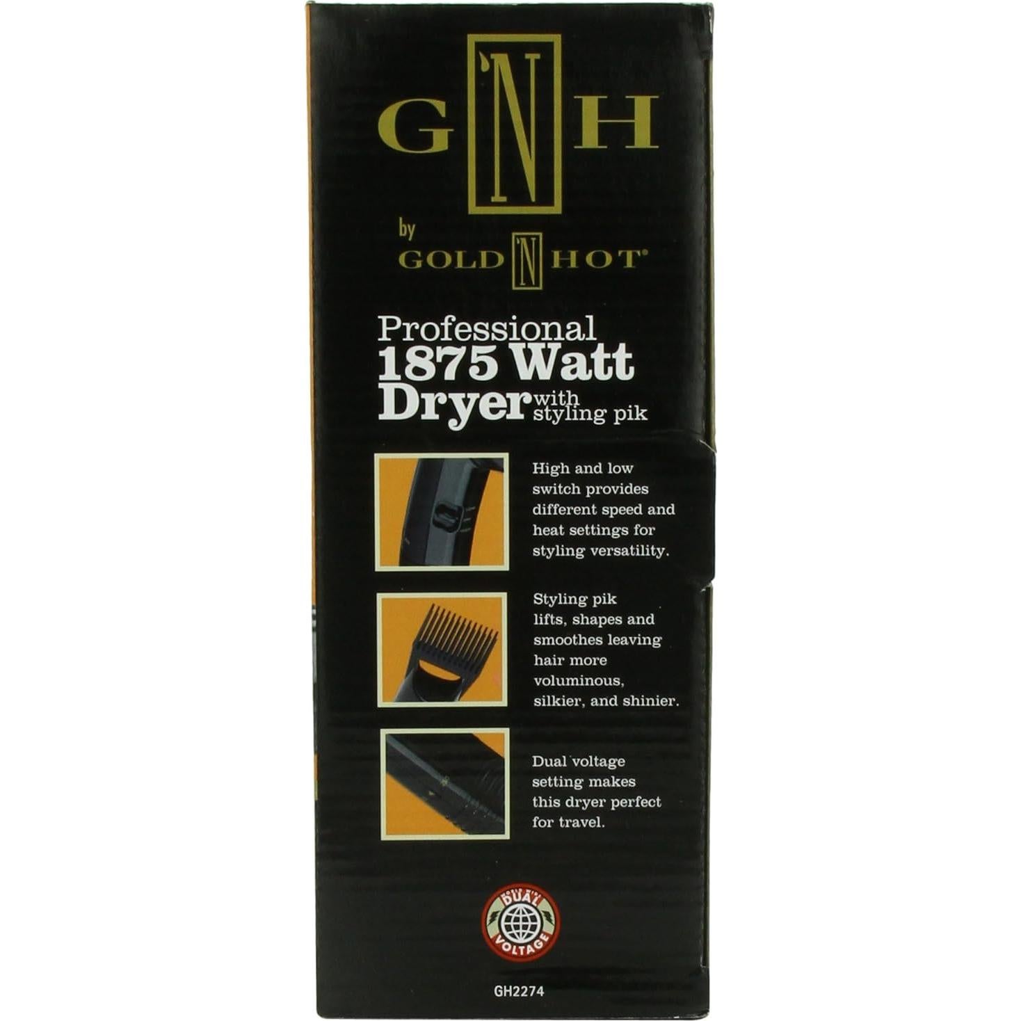 Gold N Hot Professional 1875-Watt Dryer with Styling Pik (GO-GH2274)