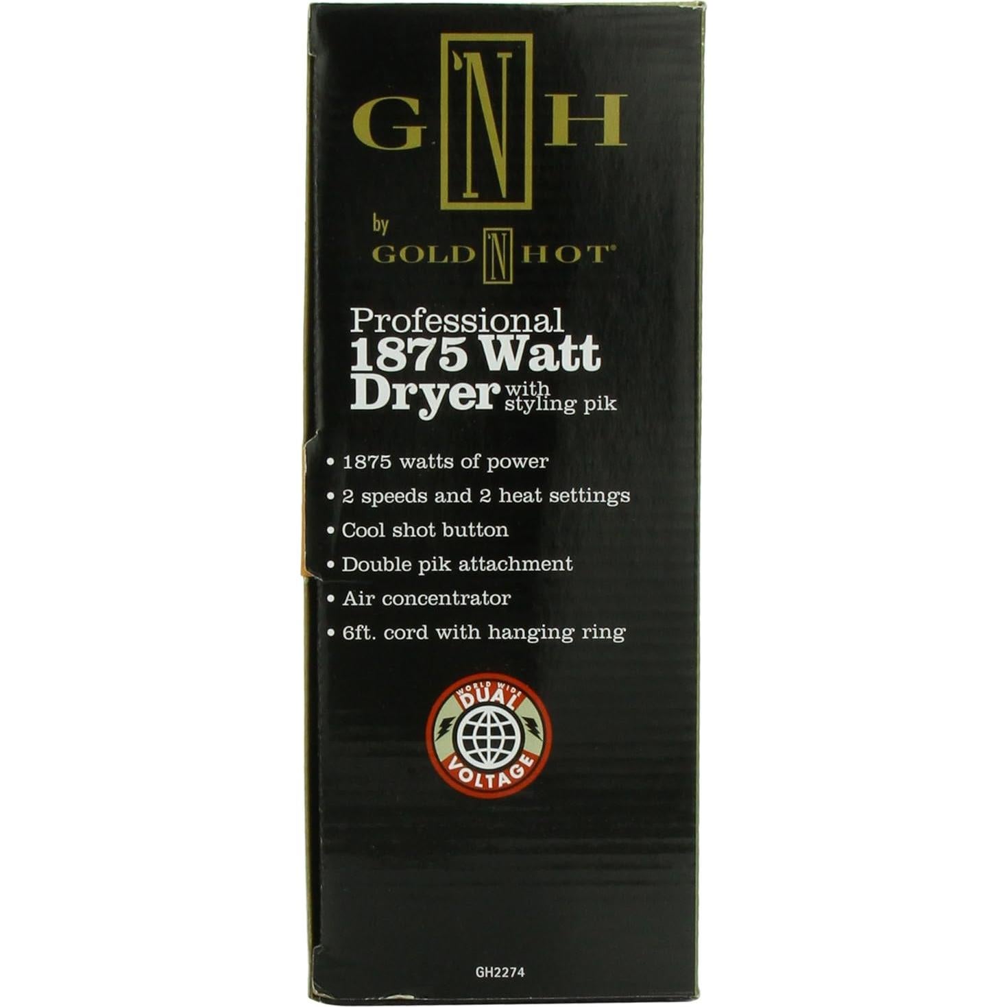 Gold N Hot Professional 1875-Watt Dryer with Styling Pik (GO-GH2274)