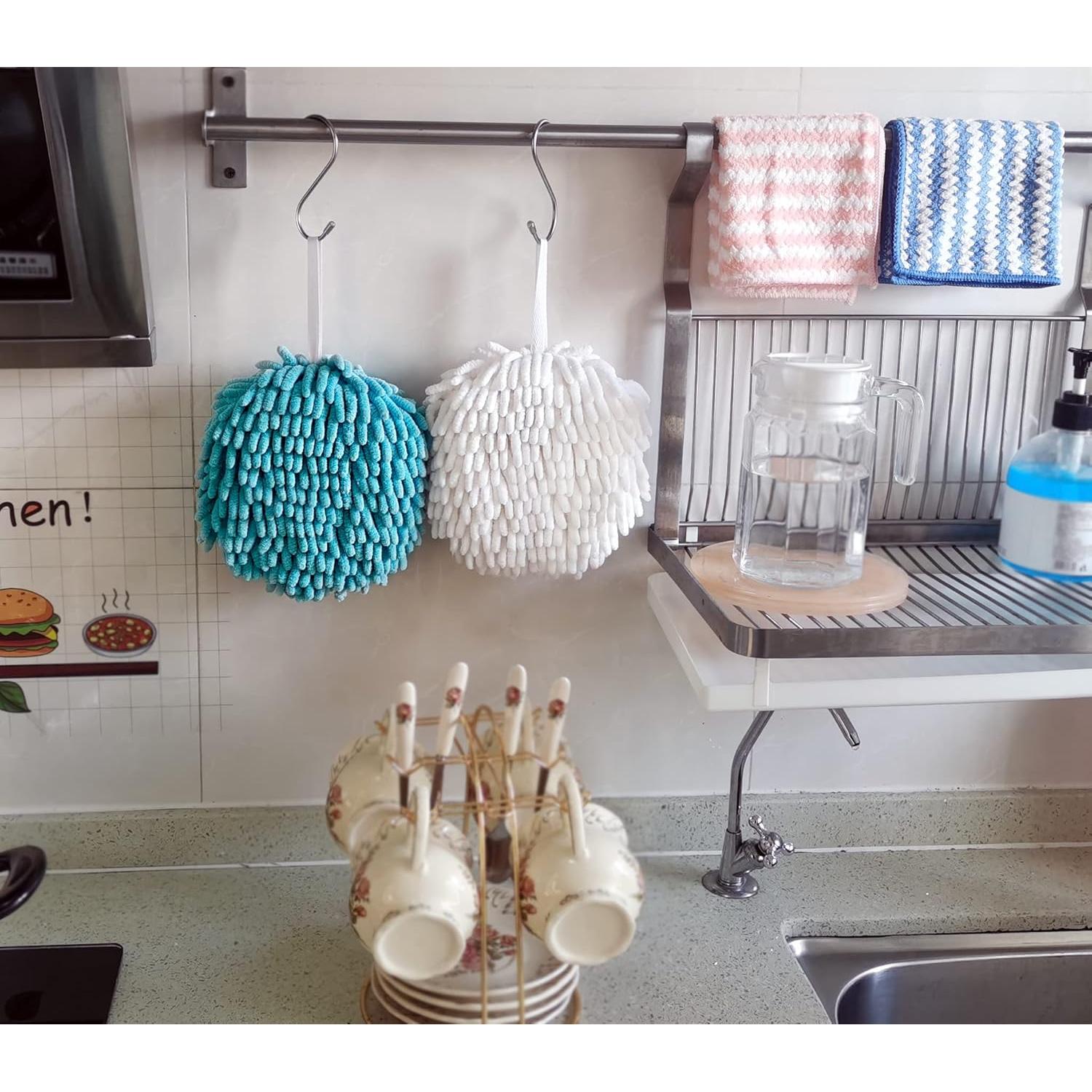 Toallas de Mano ACOCPOL Microfibra 2 Piezas Blanco y Azul