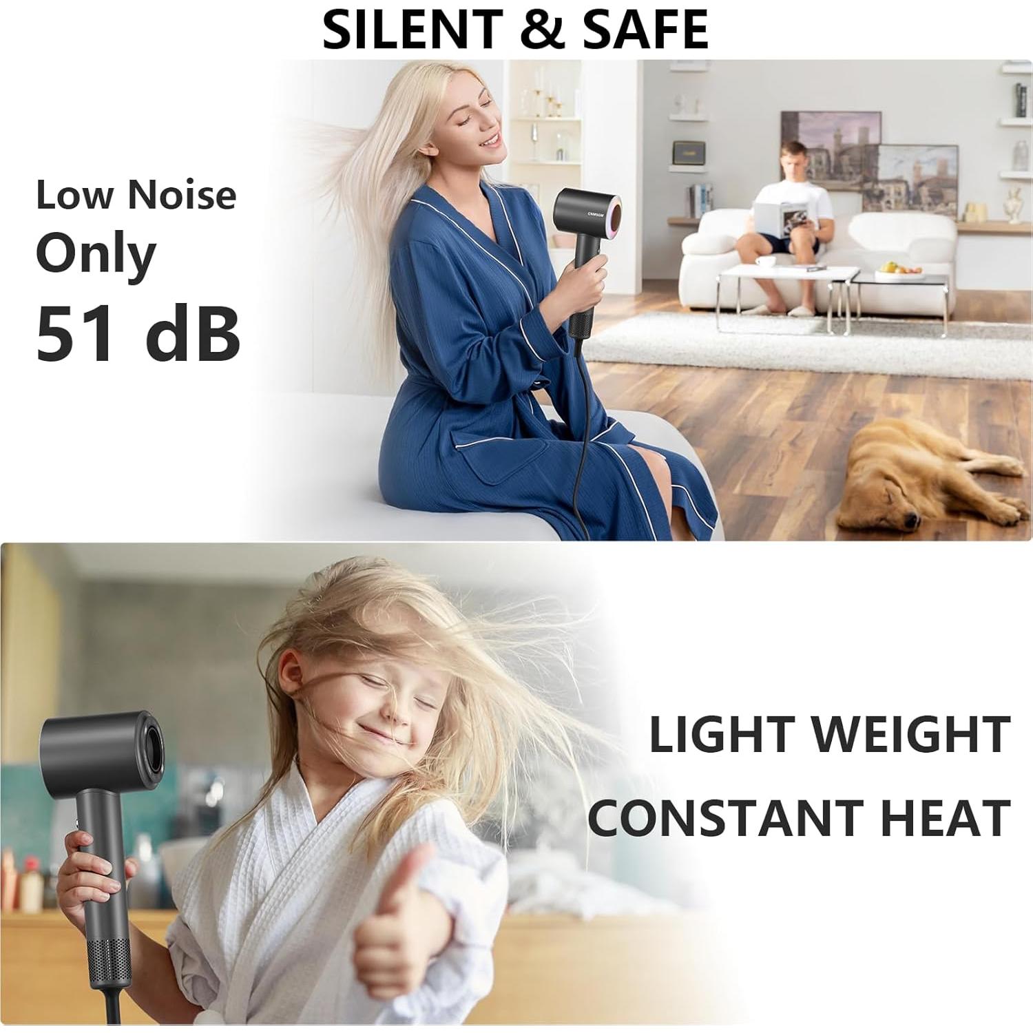 Secador de Pelo Iónico CNMSGM C950 160000 RPM Bajo Ruido