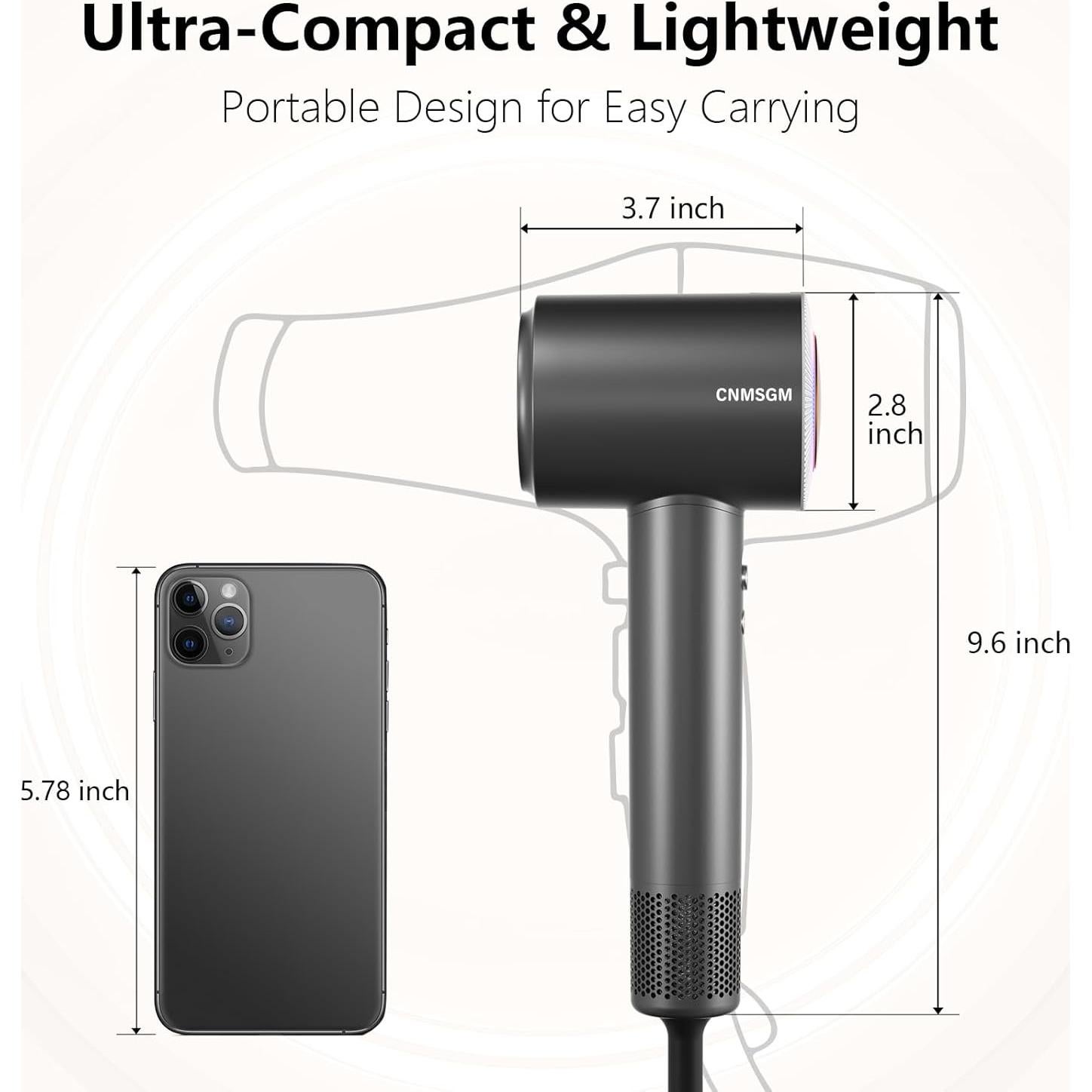 Secador de Pelo Iónico CNMSGM C950 160000 RPM Bajo Ruido