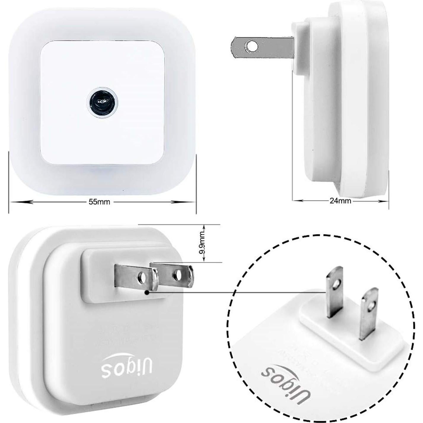 Lámpara de Noche LED Uigos con Sensor Automático, 6 Pcs