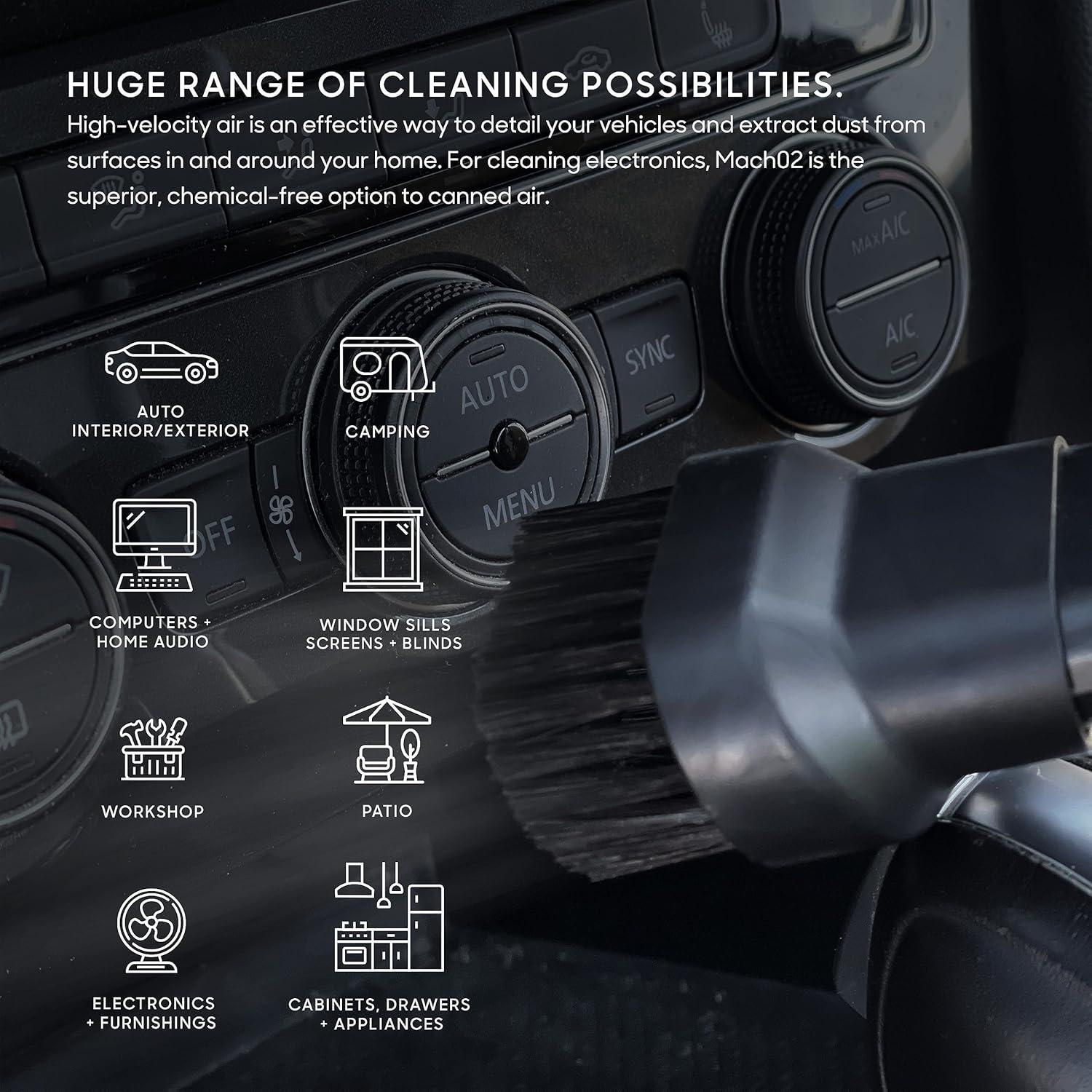 Aspiradora de Aire Comprimido Sharper Image MACH 02, 7 Accesorios