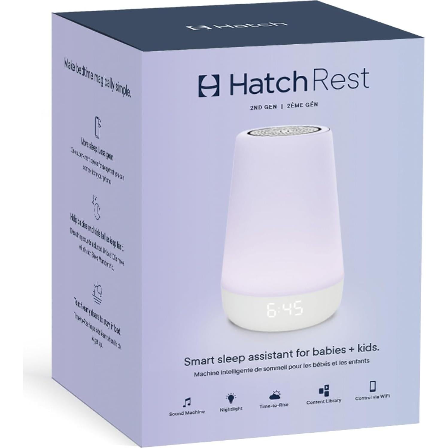 Máquina de Sonido Hatch Rest 2da Gen Luz Nocturna Wi-Fi