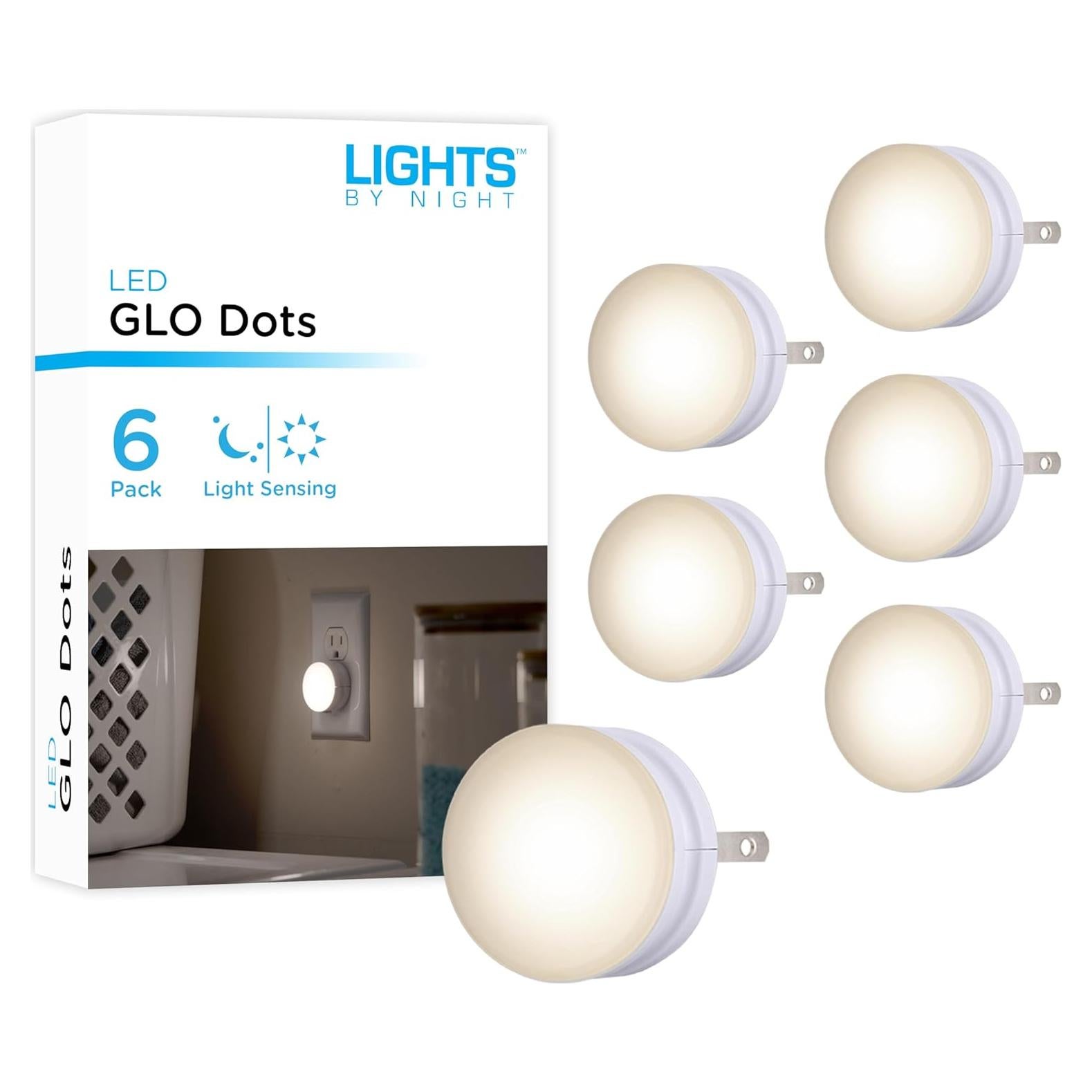 Luces de Noche LED GLO Dot 6 Paquete Enchufable Blanco