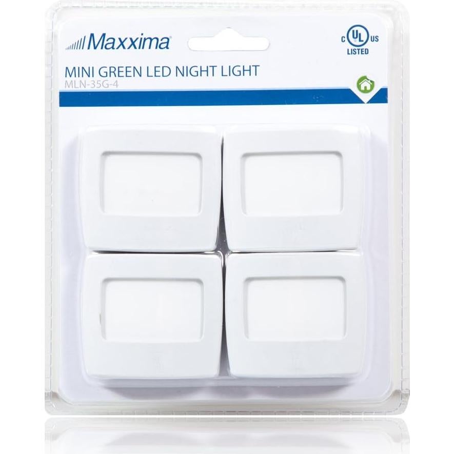 Mini Luz Nocturna LED Verde Maxxima - Paquete de 4