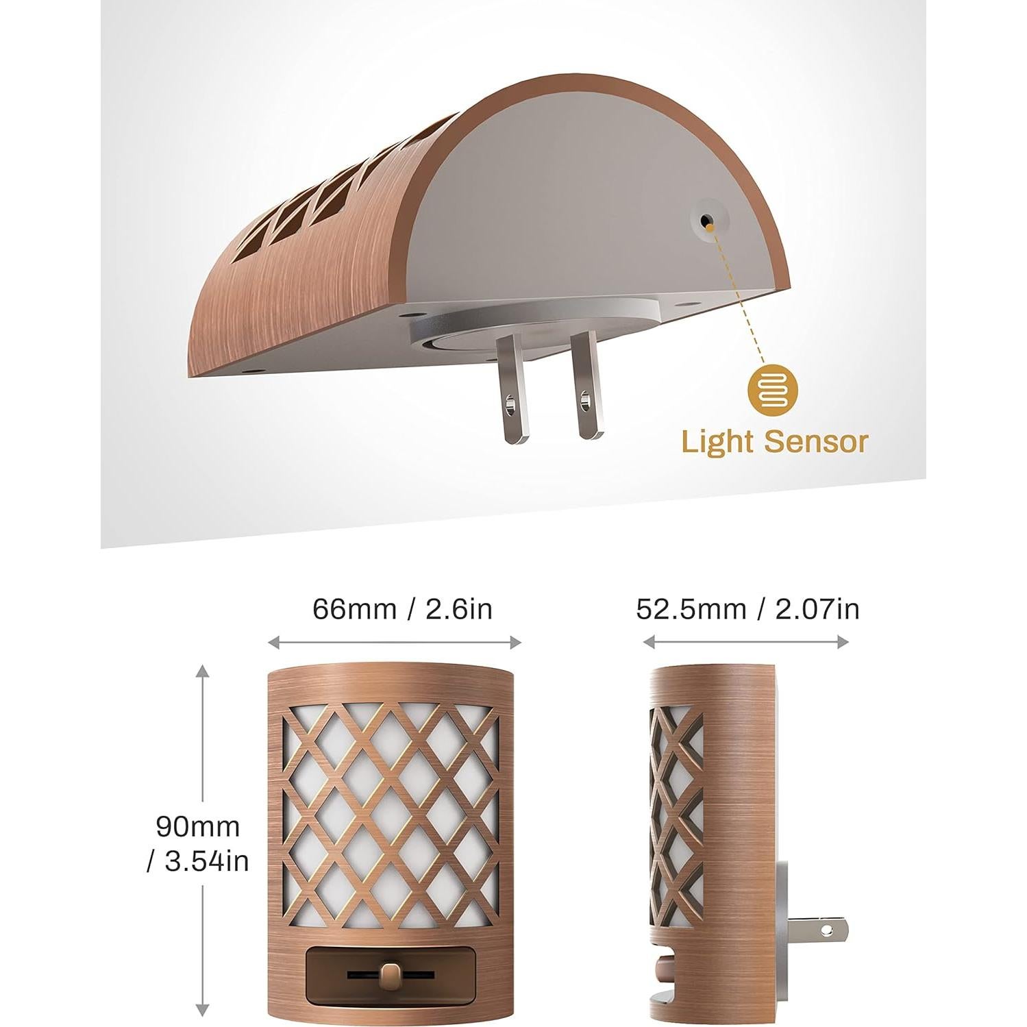 Luz Nocturna LED DORESshop 2 Paquetes Sensor Crepúsculo