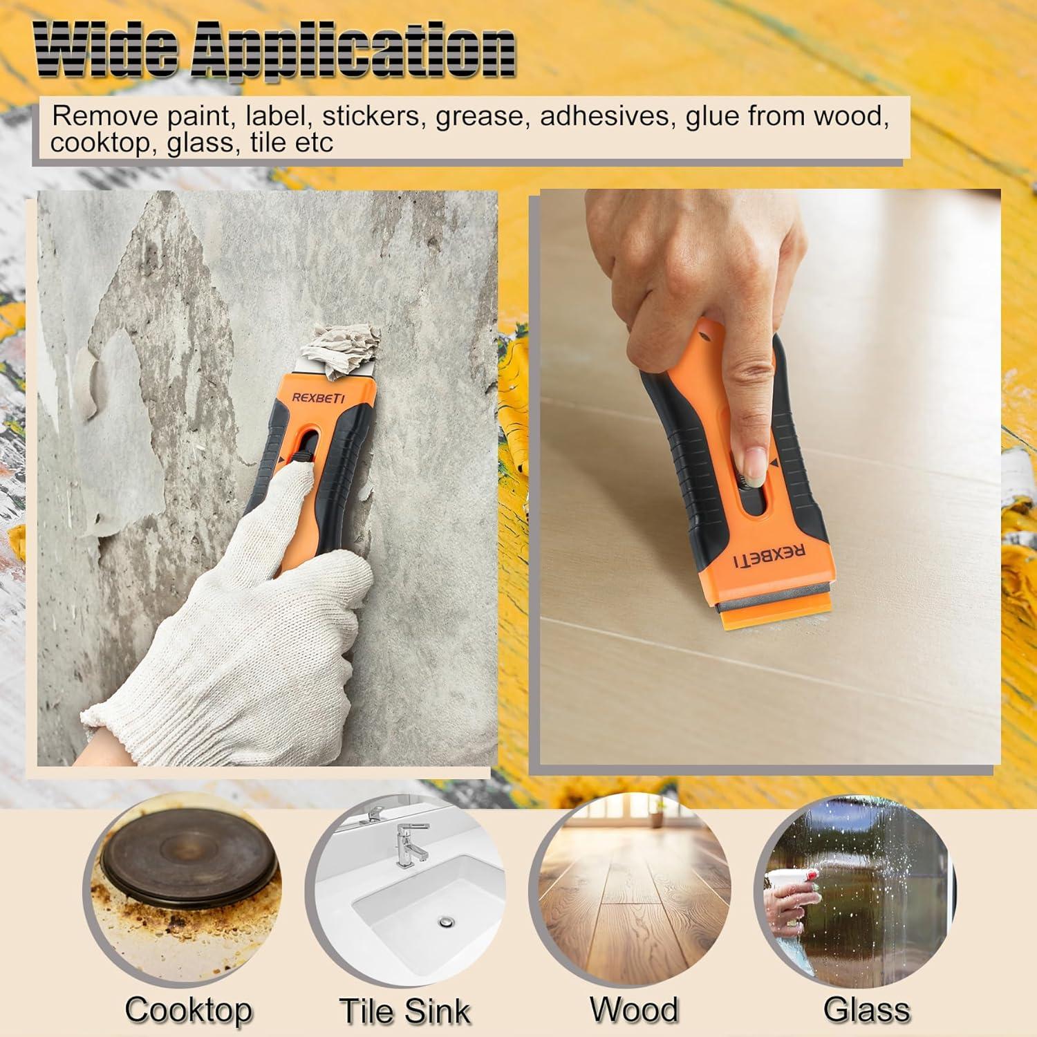 Raspadores REXBETI con 80 Cuchillas de Repuesto - 2 Pack