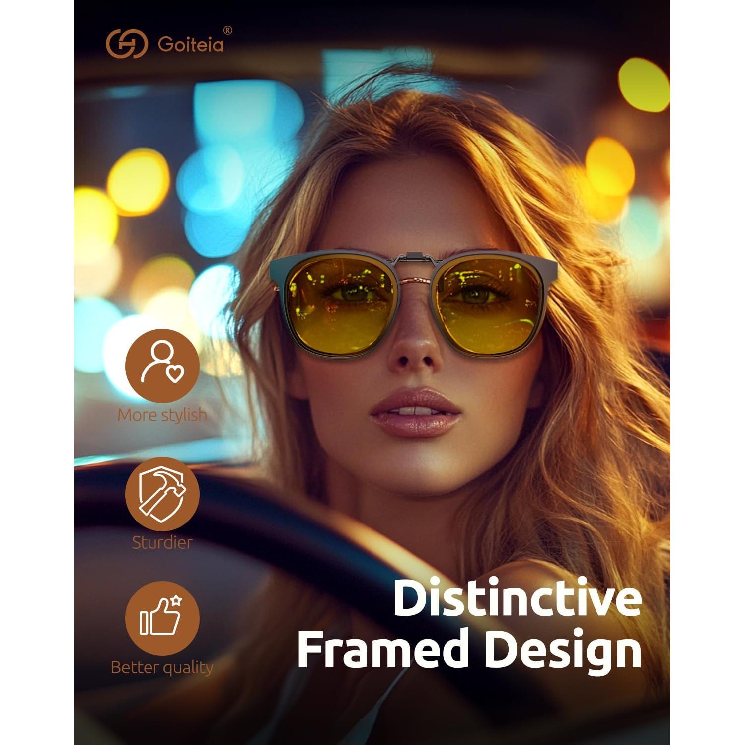 Gafas de Conducción Nocturna Goiteia Clip Anti Deslumbramiento