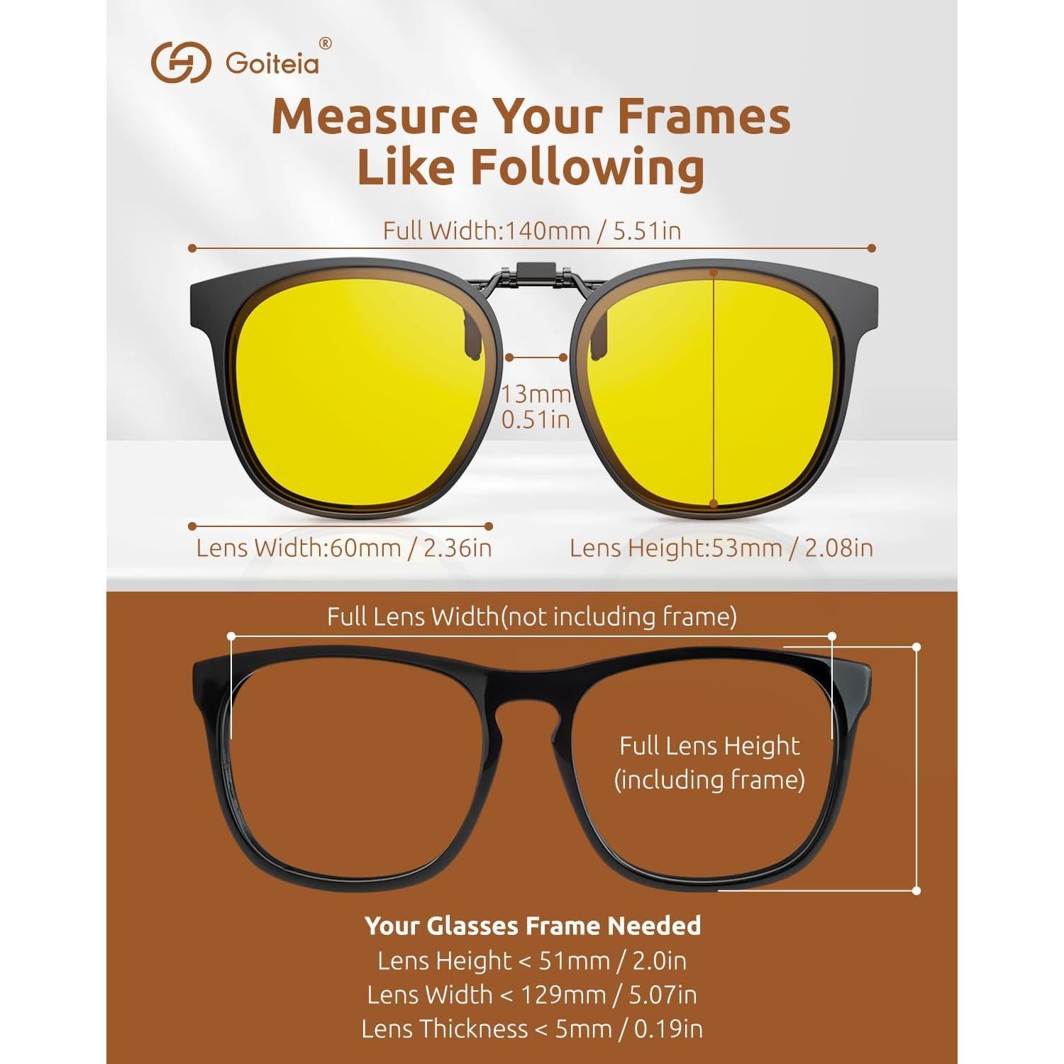 Gafas de Conducción Nocturna Goiteia Clip Anti Deslumbramiento