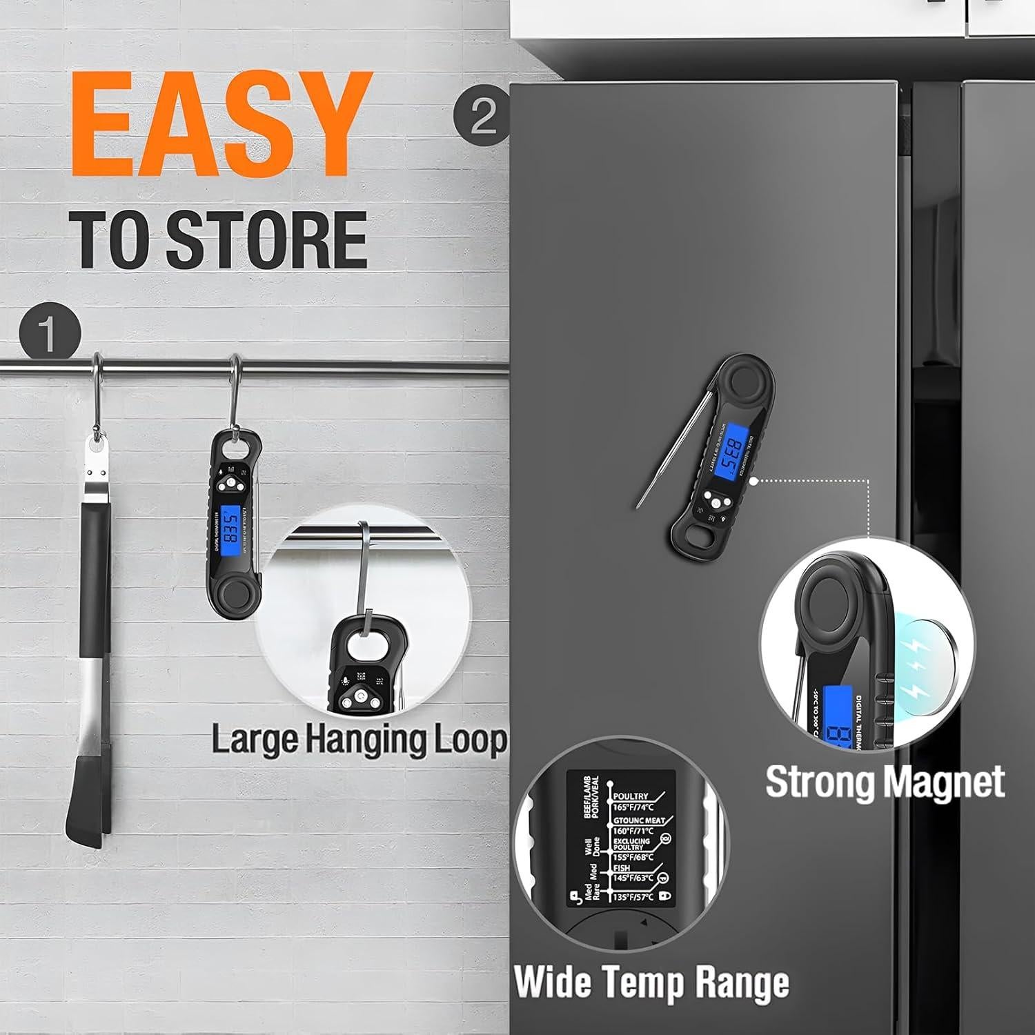 Termómetro Digital de Carne AMMZO EK-01 Impermeable 300°C