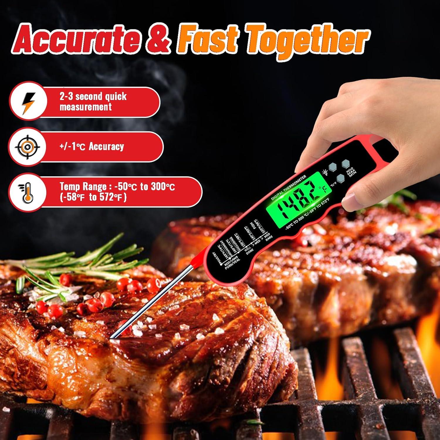 Termómetro Digital de Carne PAWPRO IP67 12.7cm Rojo