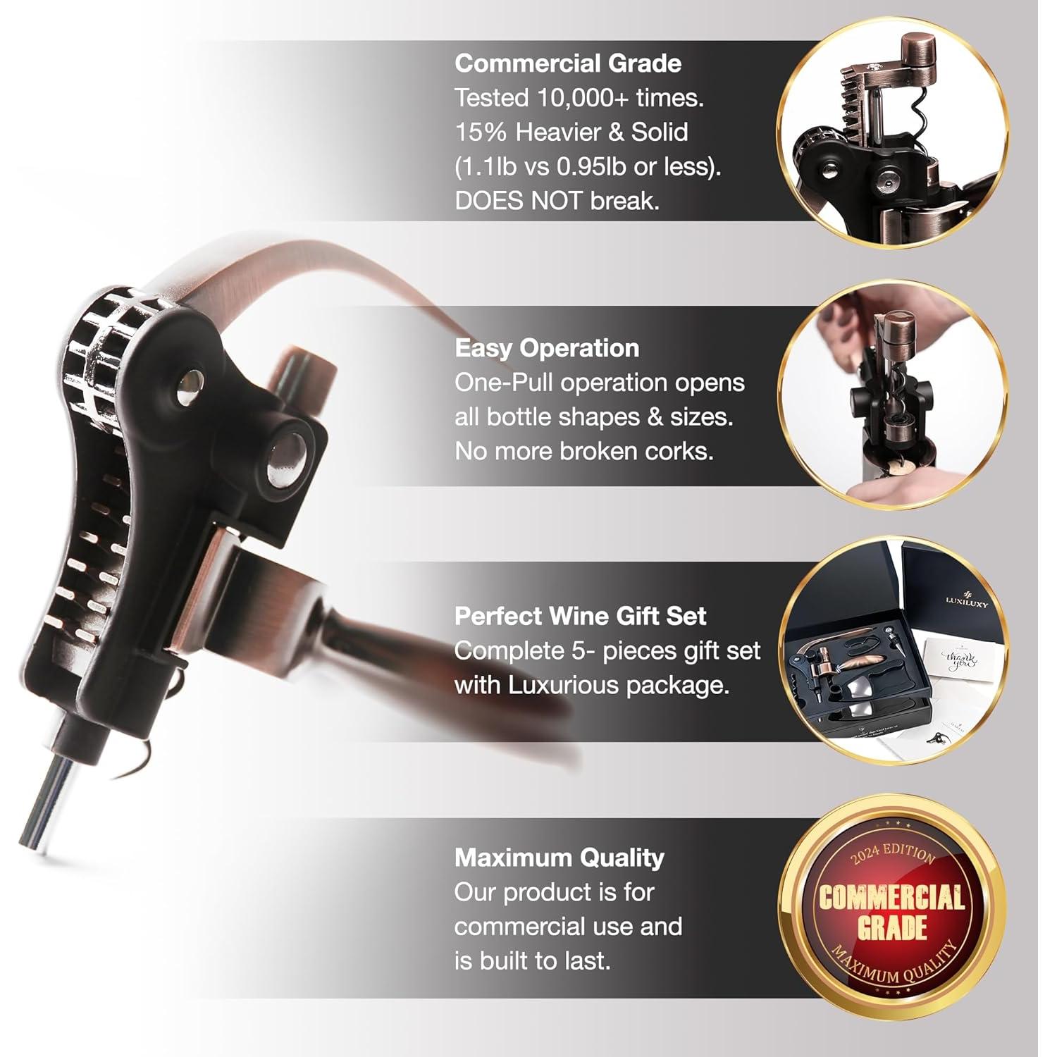 Juego de Sacacorchos Luxiluxy 2024 Acero Inoxidable Oro