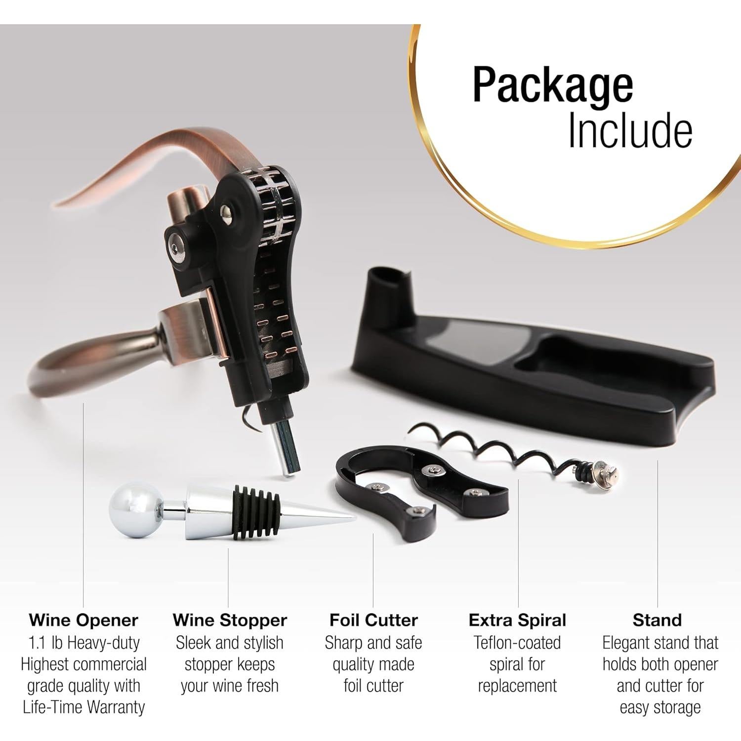 Juego de Sacacorchos Luxiluxy 2024 Acero Inoxidable Oro