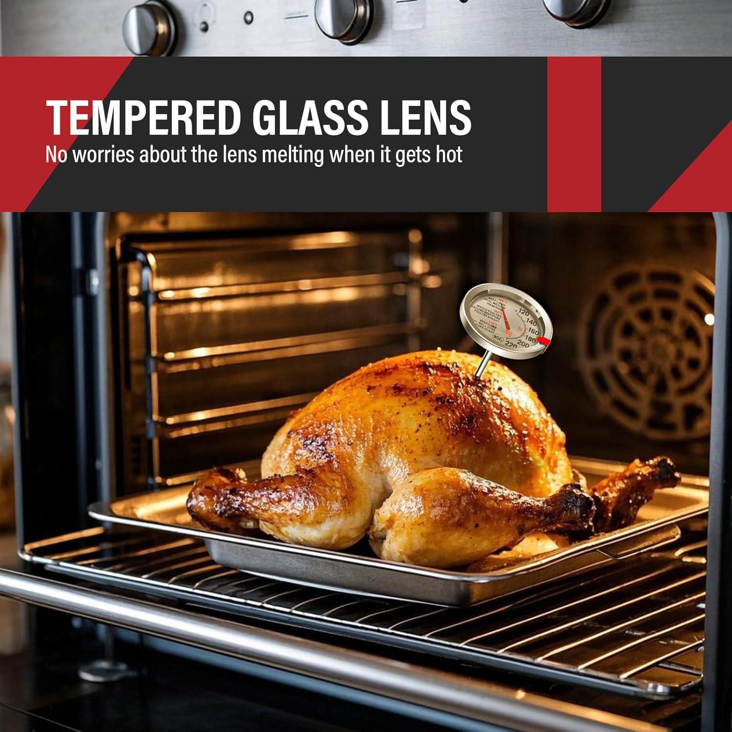 Paquete de 2 termómetros de carne acero inoxidable 2.5"