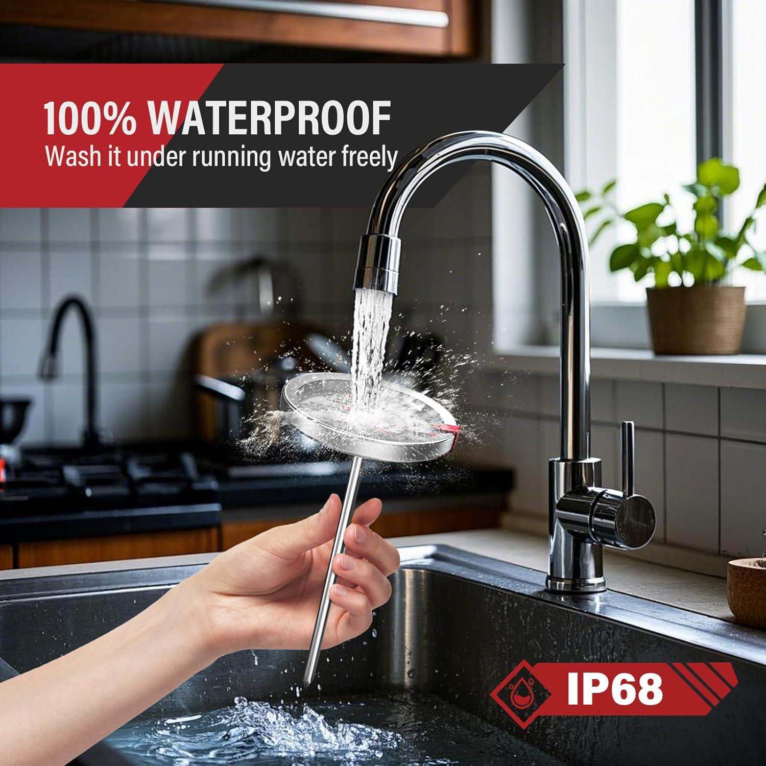 Paquete de 2 termómetros de carne acero inoxidable 2.5"