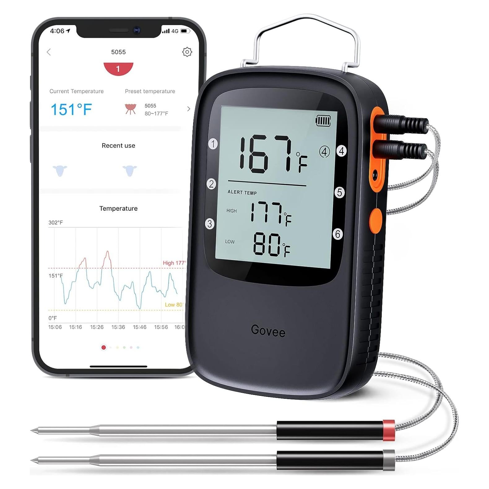 Termómetro de Carne Bluetooth Govee B5055015 2 Probetas