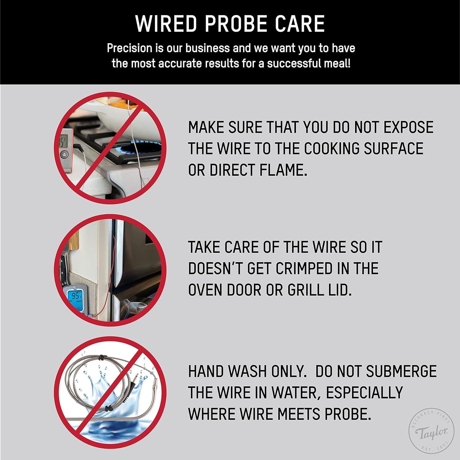 Termómetro Digital de Cocina Taylor 1478 con Sonda y Temporizador