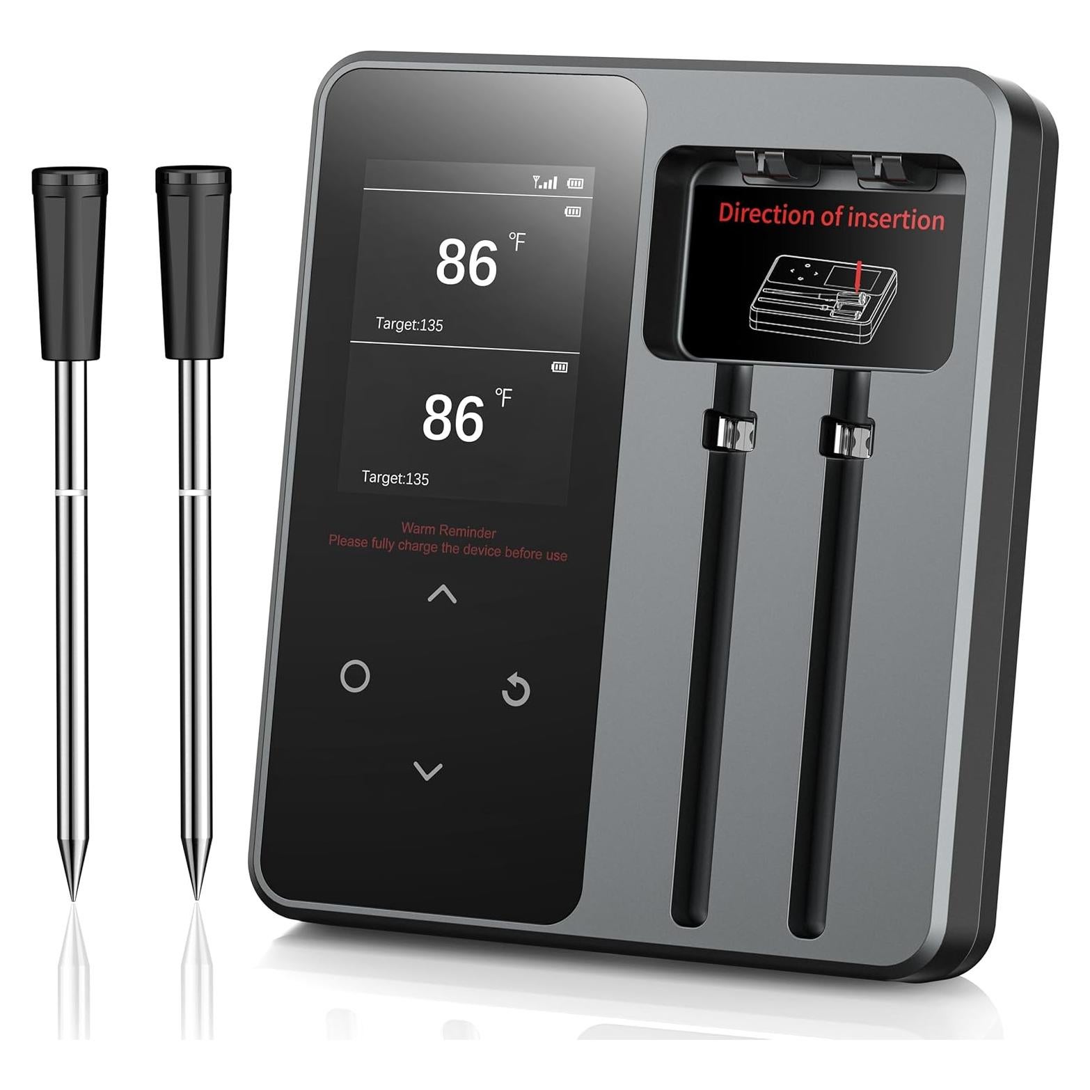 Termómetro Digital Inalámbrico AYMDKI FM2205 con App, 2 Sondas, IP67