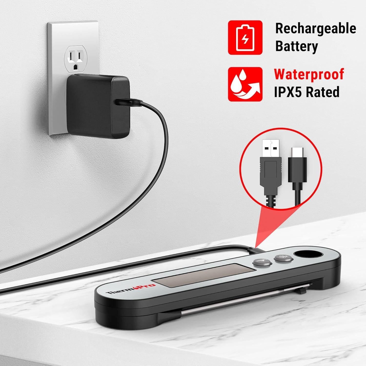 Termómetro Digital de Carne ThermoPro TP610 Recargable