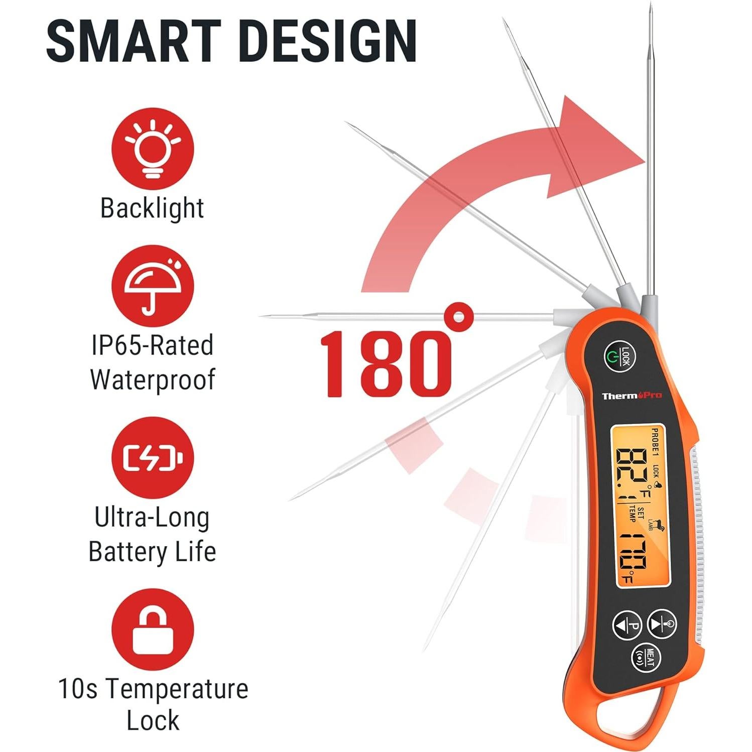 Termómetro Digital ThermoPro TP710 2-en-1 Impermeable